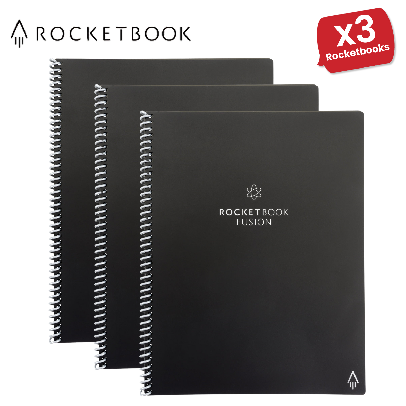 Rocketbook Fusion A4 Letter, Dotted Smart Notebook for Reusable Writing - Black - Picture 9 of 12