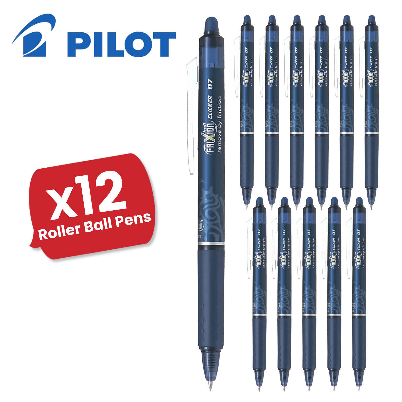 Pilot FriXion Clicker Erasable Gel Rollerball Multiple Pens 0.7mm Tip - Blue - Picture 10 of 12