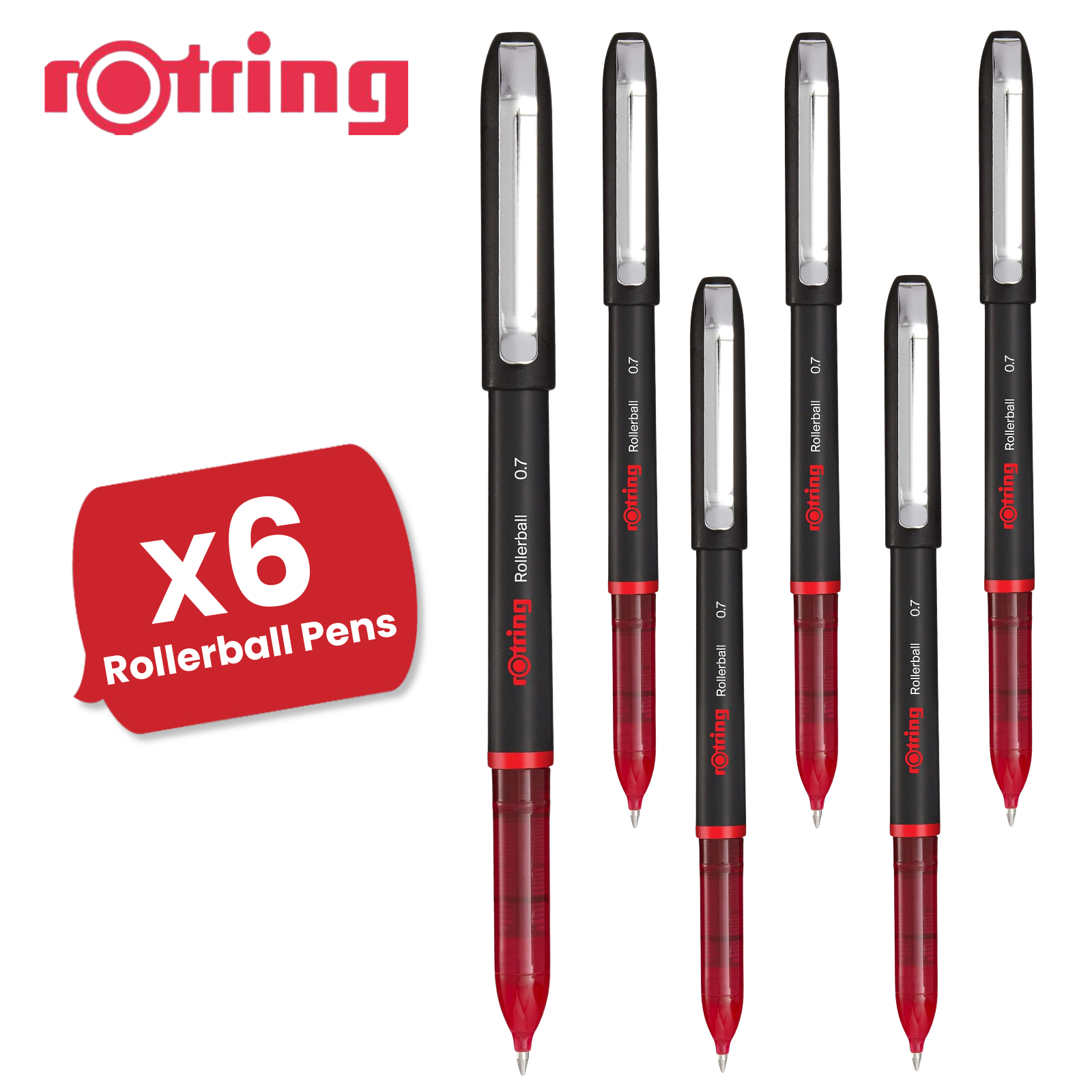 rOtring Rollerball Pen Fine Point 0.7mm - Red Ink, Smooth & Precise Writing - Picture 8 of 12