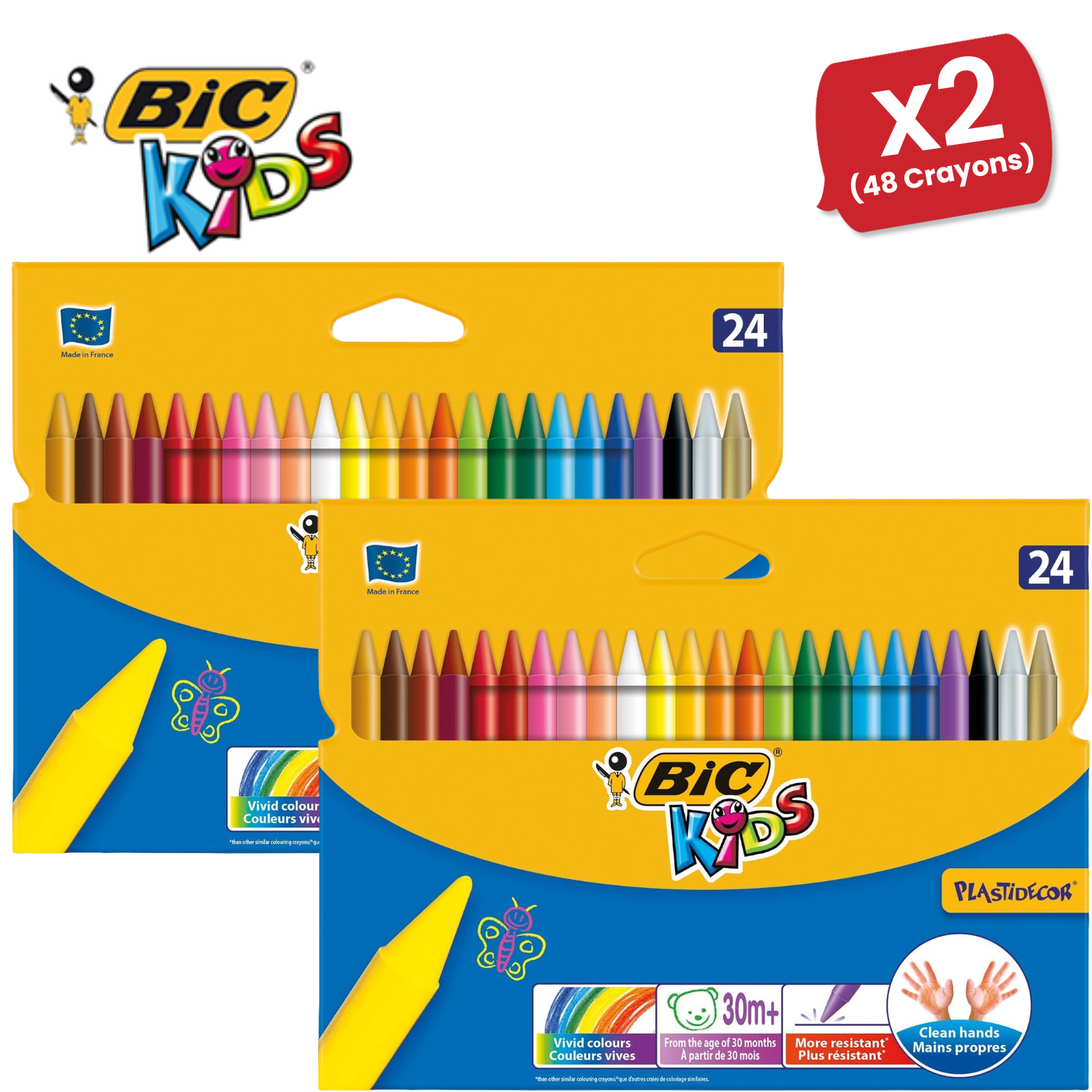 BIC Kinder Kunststoff Buntstifte verschiedene Farben - Geldbörse mit 24 - 1 bis 5 Packungen - Bild 11 von 14