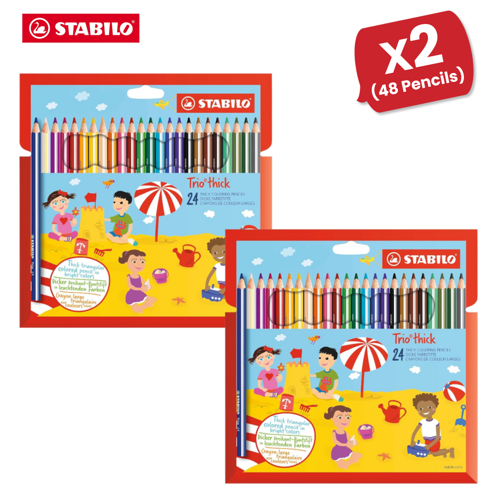 Stabilo Trio Thick Triangular Colouring Pencils, Assorted Colours - Pack of 24 - Picture 8 of 12