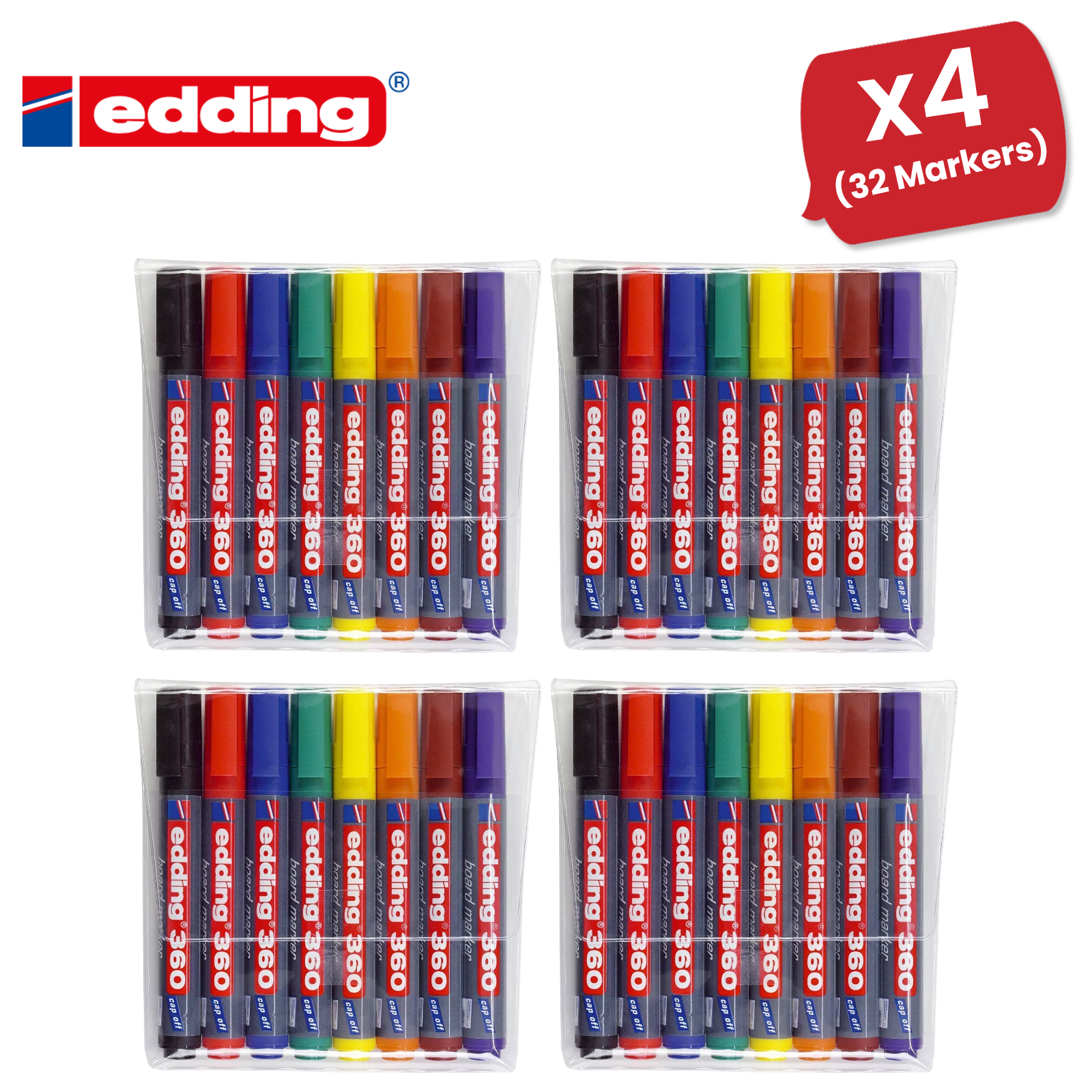 Edding 360 Whiteboard Markers Smooth Writing Office Marker Durable Ink Pack of 8 - Picture 11 of 13