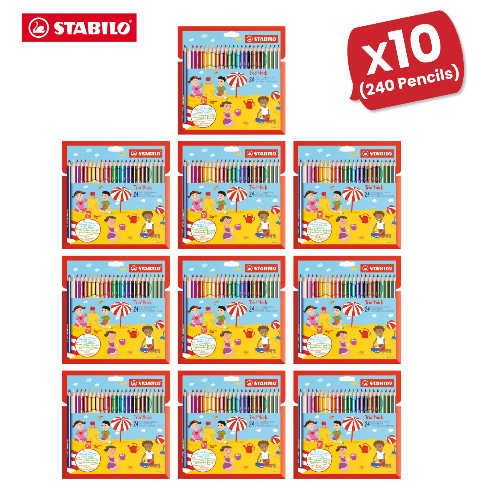 Stabilo Trio Thick Triangular Colouring Pencils, Assorted Colours - Pack of 24 - Picture 12 of 12