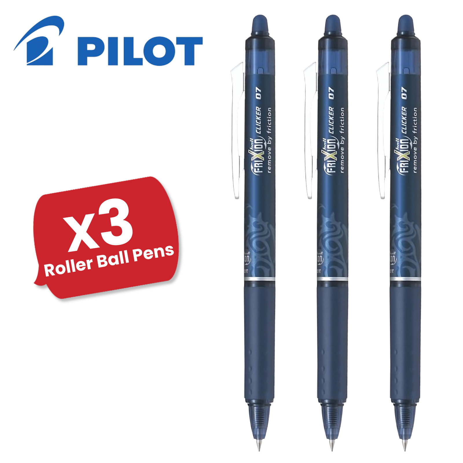 Pilot FriXion Clicker Erasable Gel Rollerball Multiple Pens 0.7mm Tip - Blue - Picture 7 of 12