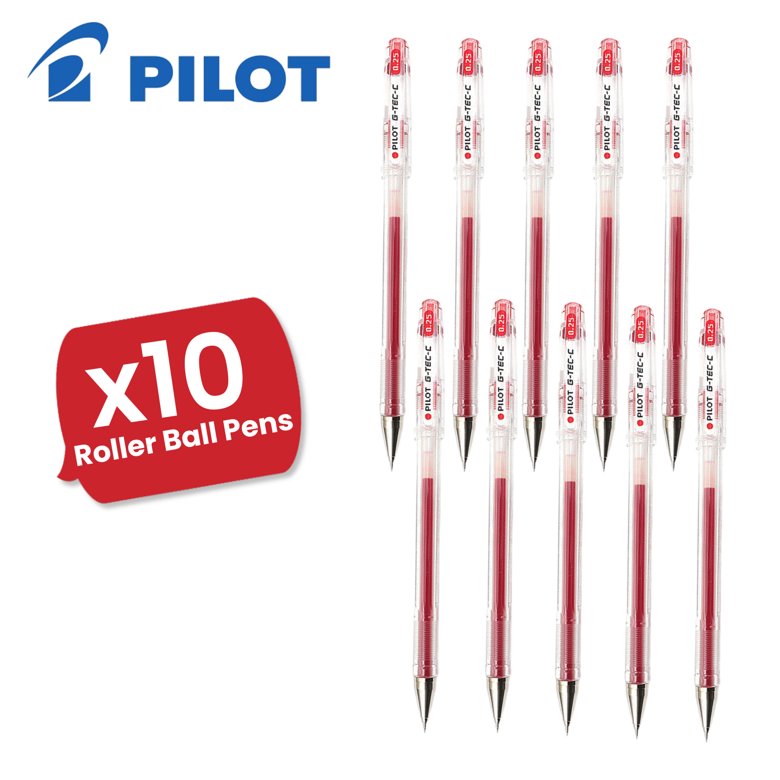 Pilot Pen G-Tec C4 0.4 mm Microtip Rollerball Multi Pens Smooth Gel Ink - Red - Picture 9 of 11