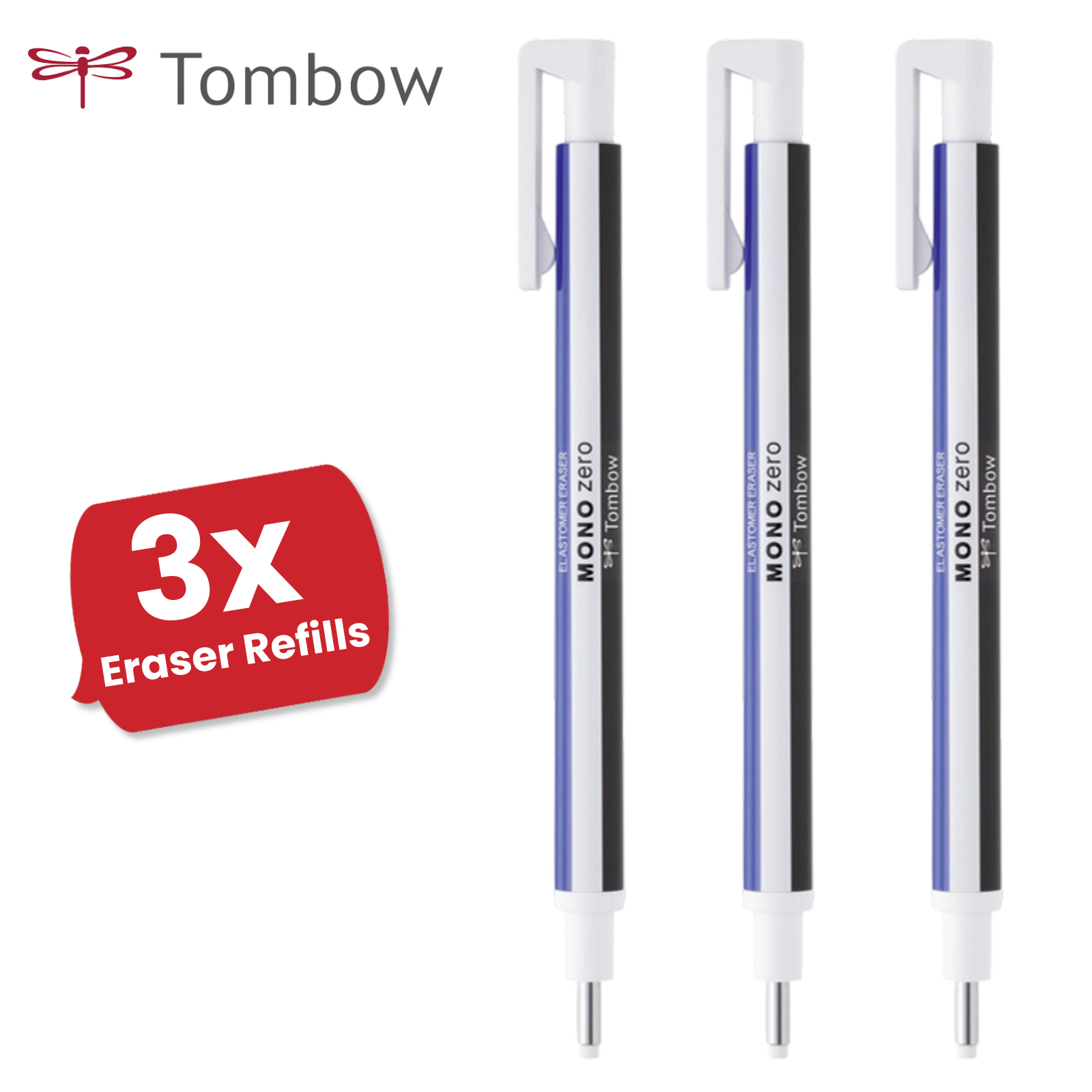 Tombow Eraser MONO Zero Round Tip 2.3mm Diam Refillable Precision Erasing Tool - Picture 9 of 13
