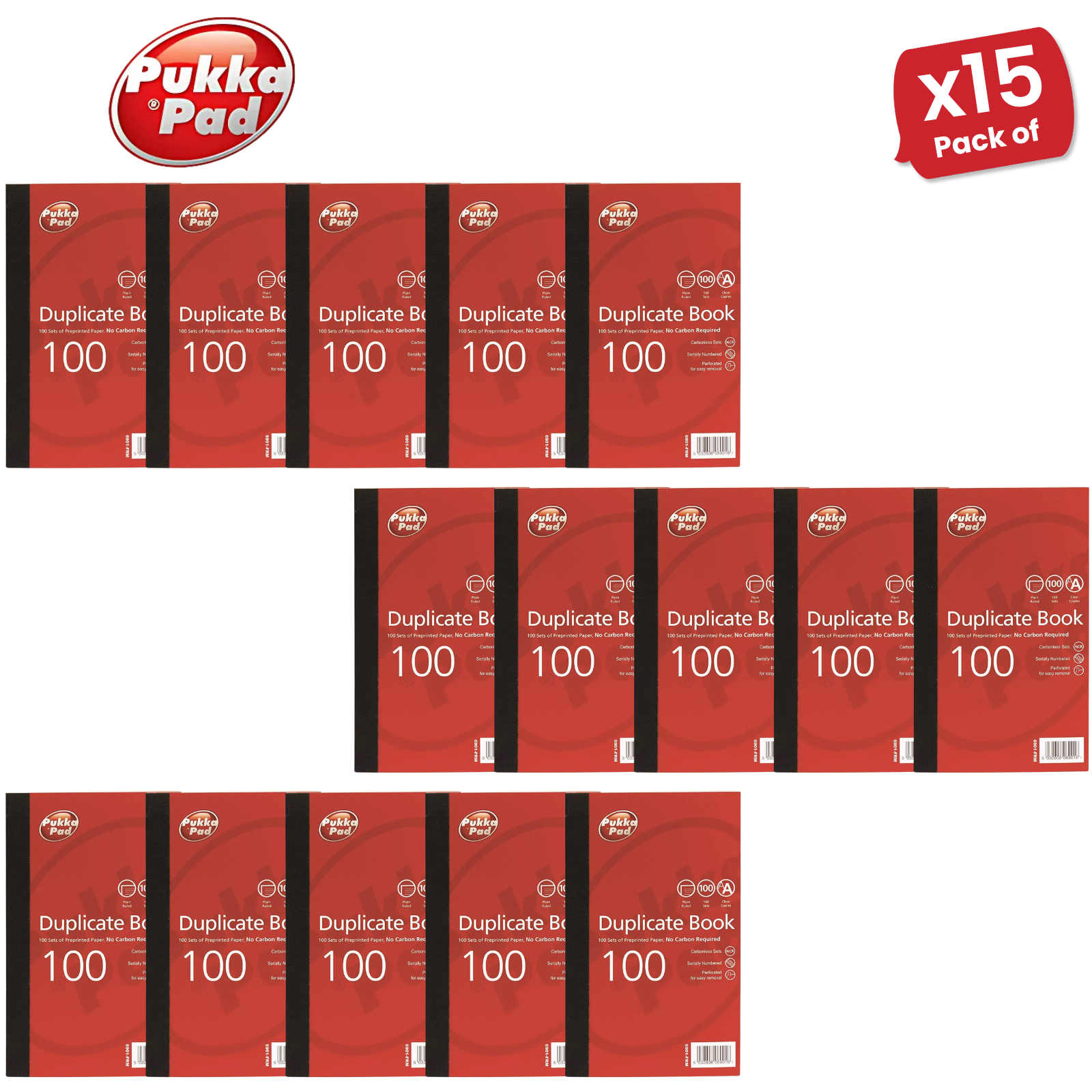 Pukka Block Duplikat liniertes Buch mit Carbon, 216 mm x 130 mm - ideal für Unternehmen - Bild 14 von 15