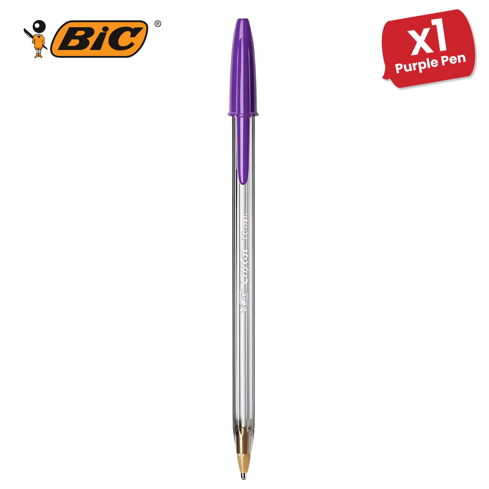 BiC Cristal Fun Kugelschreiber, Kugelschreiber Breite Spitze 1,6 mm Lila Tinte für Schule - Bild 17 von 23
