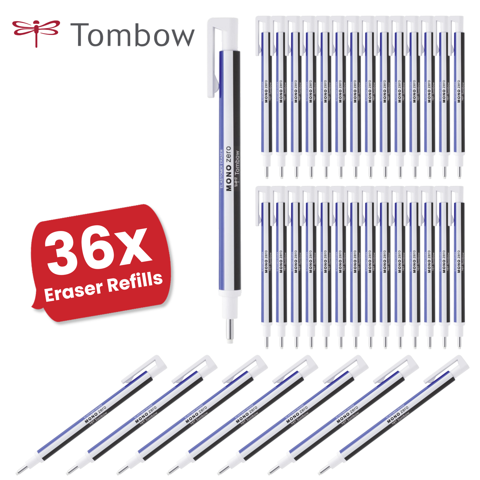 Tombow Eraser MONO Zero Round Tip 2.3mm Diam Refillable Precision Erasing Tool - Picture 13 of 13