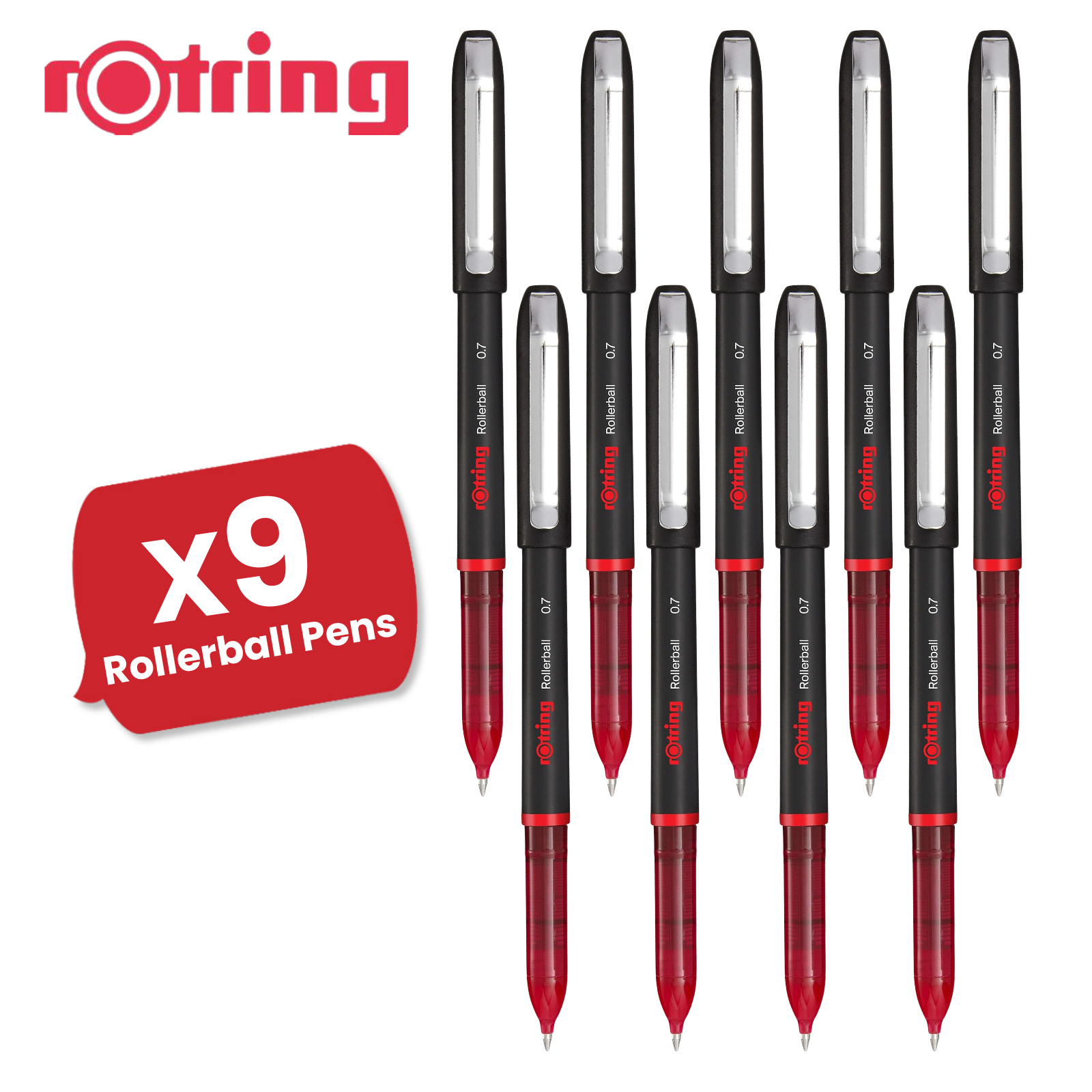rOtring Rollerball Pen Fine Point 0.7mm - Red Ink, Smooth & Precise Writing - Picture 9 of 12