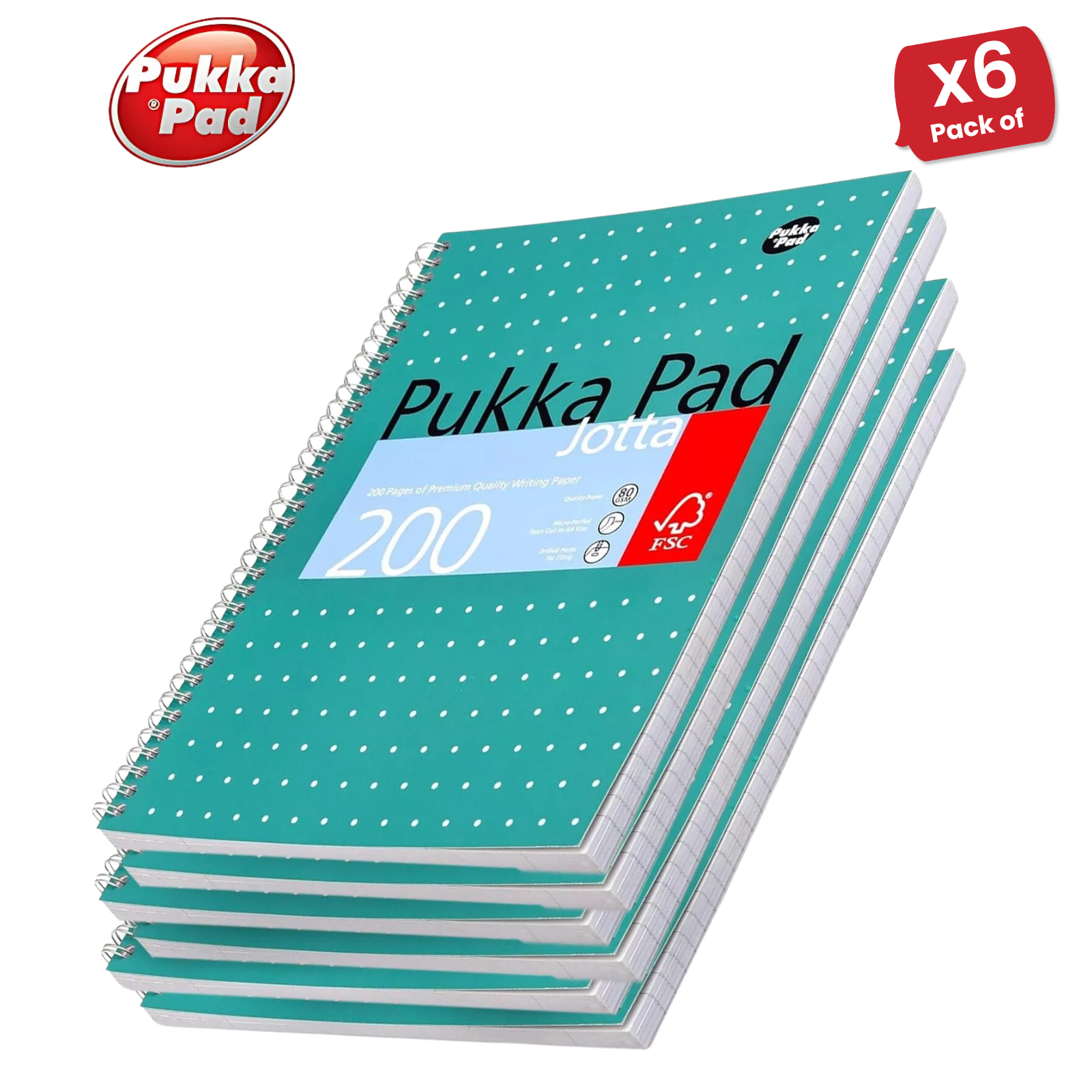 Pukka Block A4+ drahtgebundenes Notizbuch, 200 Seiten, 80 GSM, 4-Loch-Locher (grün) - Bild 9 von 13