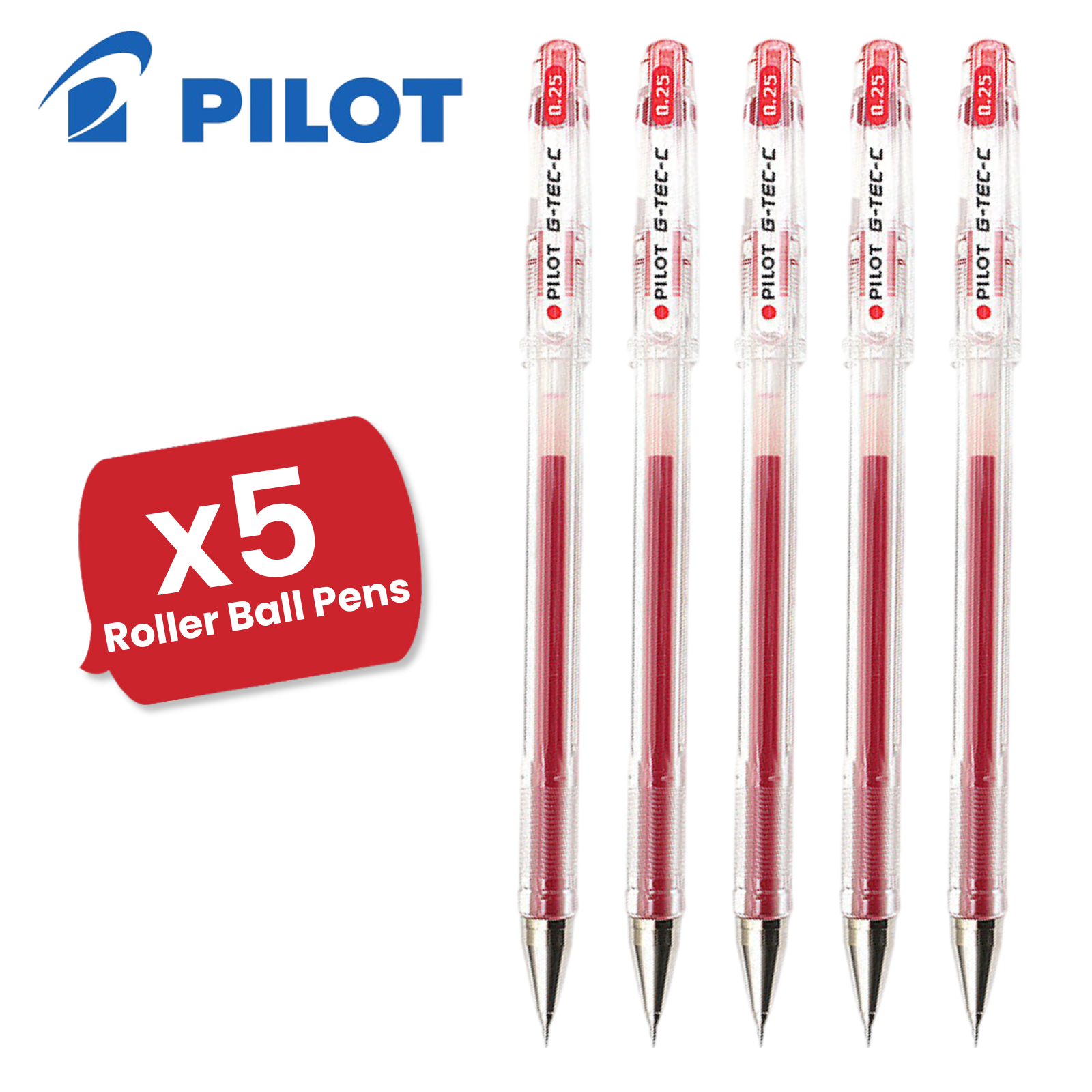 Pilot Pen G-Tec C4 0.4 mm Microtip Rollerball Multi Pens Smooth Gel Ink - Red - Picture 8 of 11