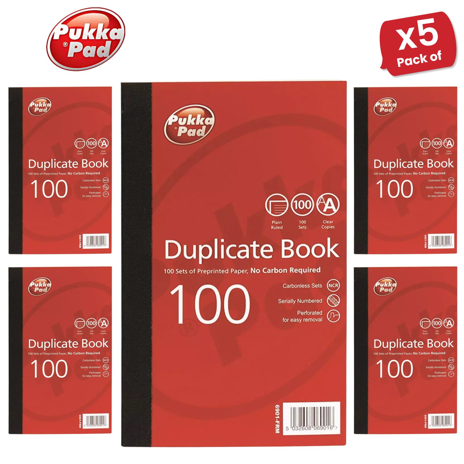 Pukka Block Duplikat liniertes Buch mit Carbon, 216 mm x 130 mm - ideal für Unternehmen - Bild 9 von 15