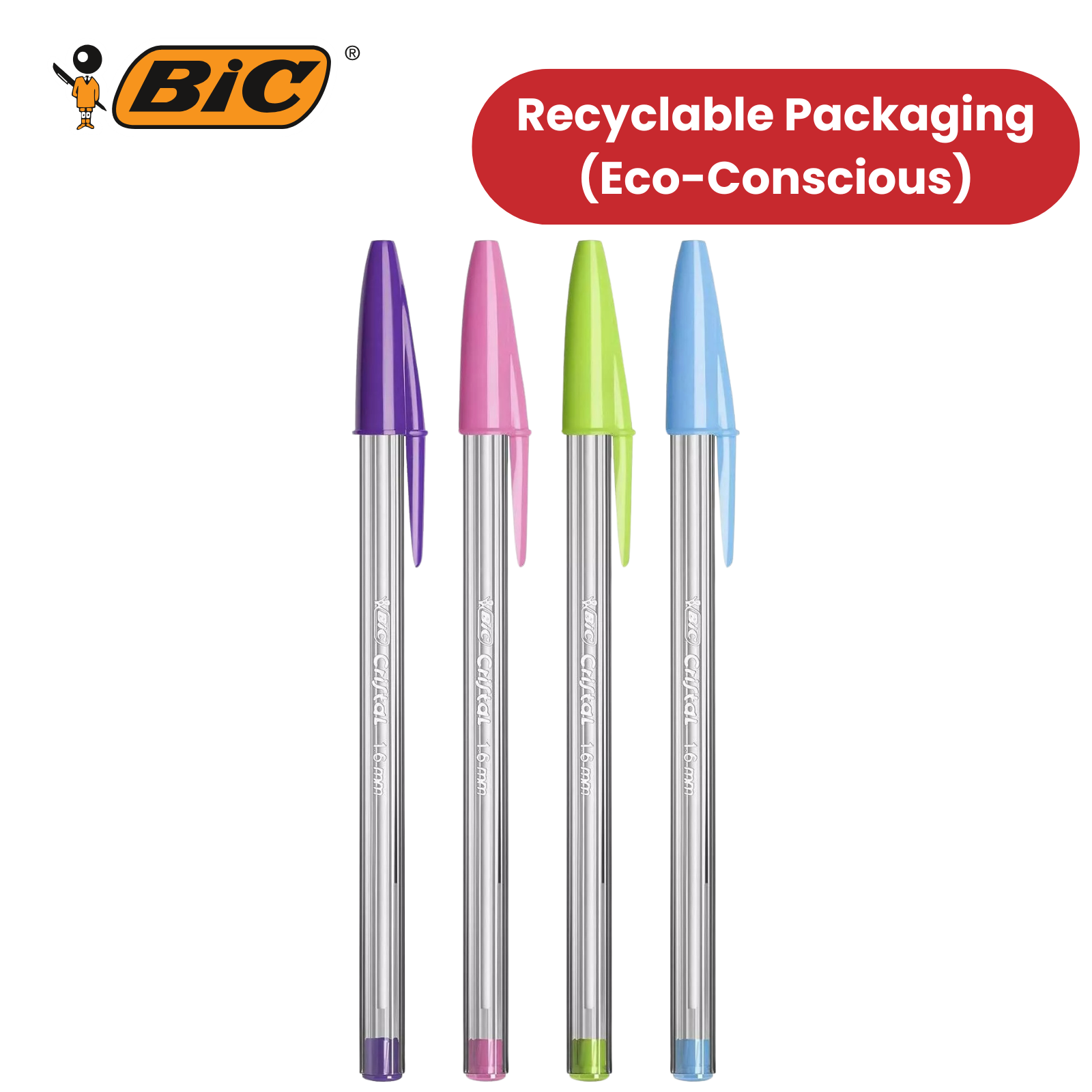 BiC Cristal Fun Kugelschreiber, Kugelschreiber Breite Spitze 1,6 mm Lila Tinte für Schule - Bild 14 von 23
