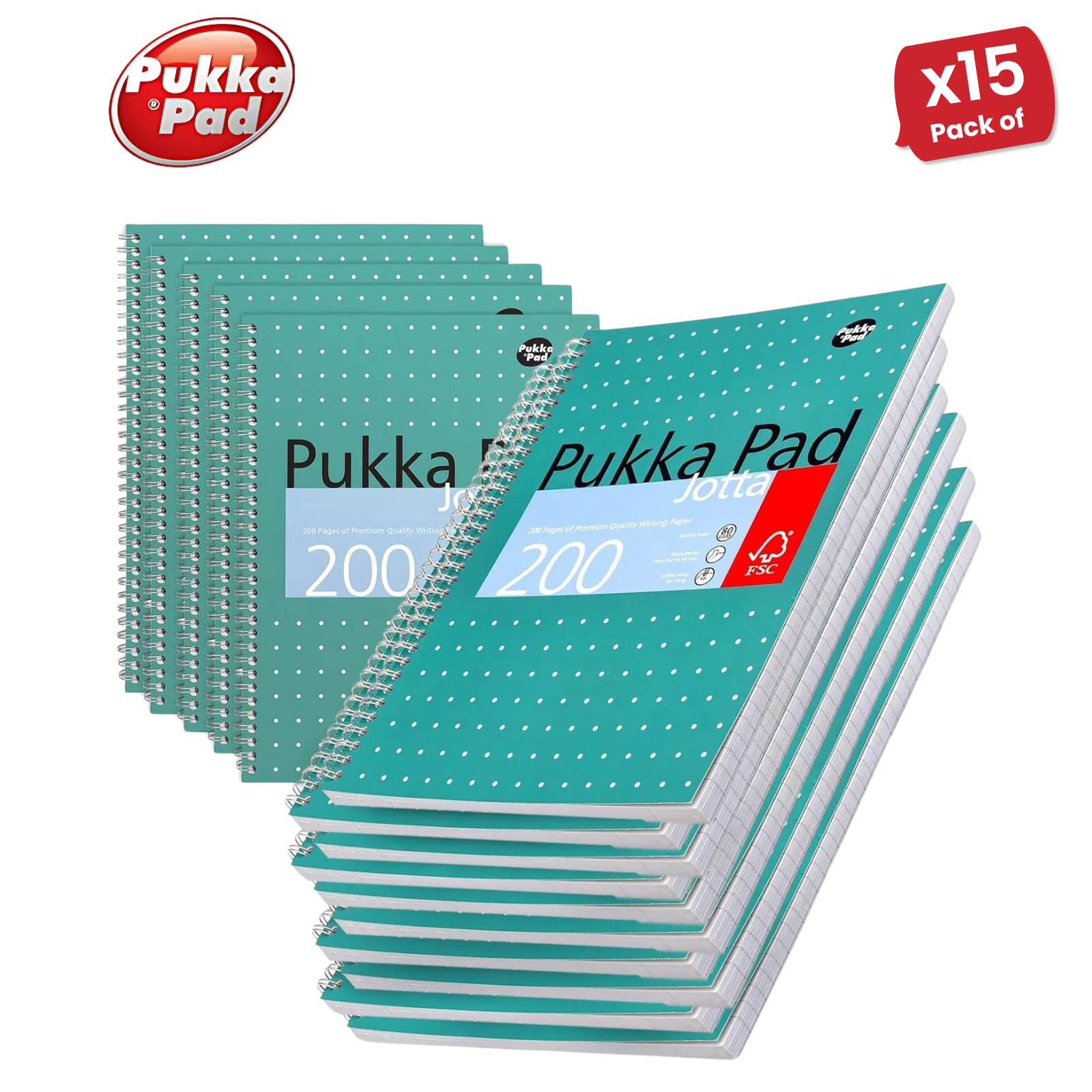 Pukka Block A4+ drahtgebundenes Notizbuch, 200 Seiten, 80 GSM, 4-Loch-Locher (grün) - Bild 12 von 13