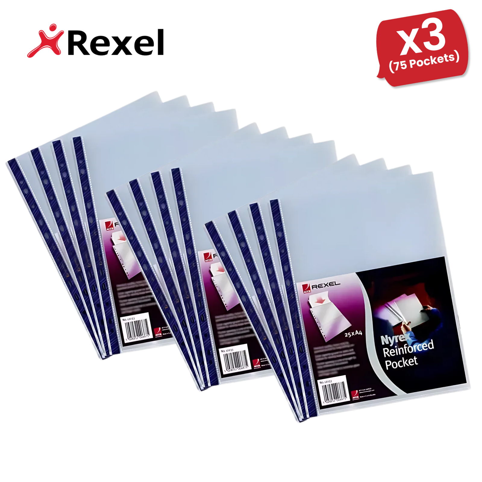 Rexel Nyrex A4 verstärkte Kunststofftaschen zum Öffnen oben - 25er-Pack durchsichtige Hüllen - Bild 8 von 10