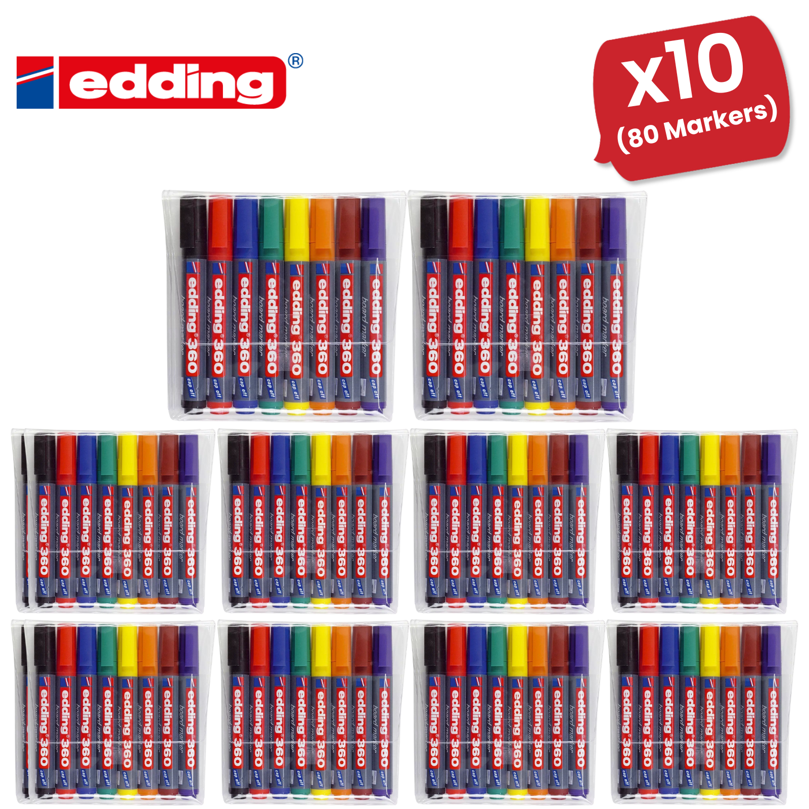 Edding 360 Whiteboard Markers Smooth Writing Office Marker Durable Ink Pack of 8 - Picture 13 of 13