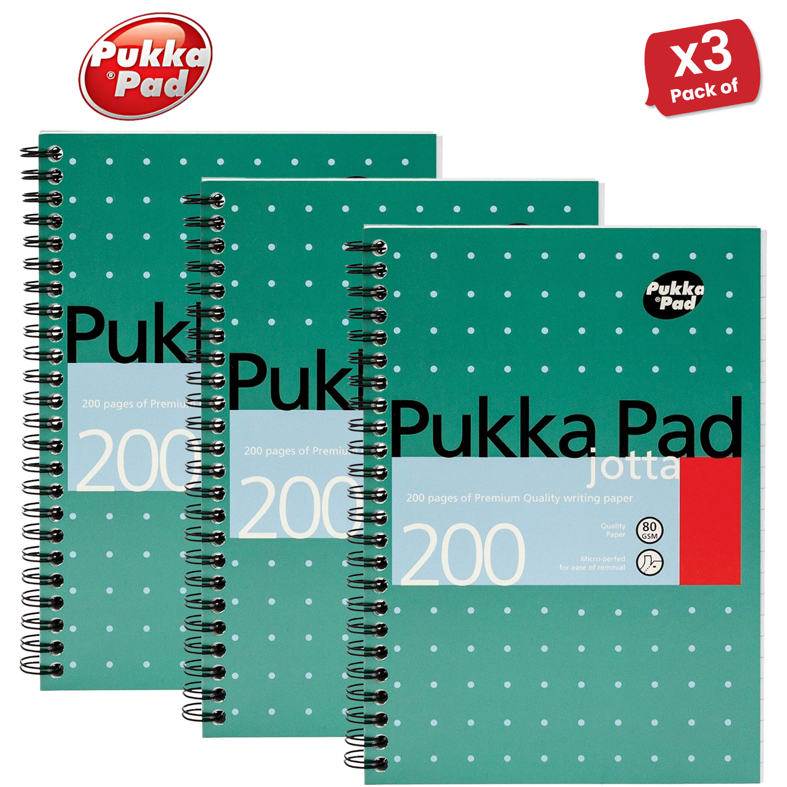 Pukka White A5 Wirebound Notebook - 200 Ruled/Margin Pages, 80gsm - Single Pack - Picture 8 of 13