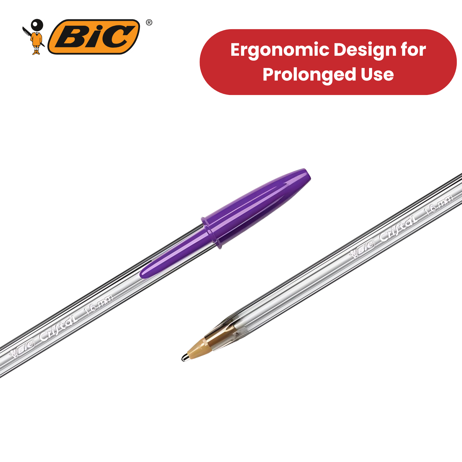 BiC Cristal Fun Kugelschreiber, Kugelschreiber Breite Spitze 1,6 mm Lila Tinte für Schule - Bild 13 von 23