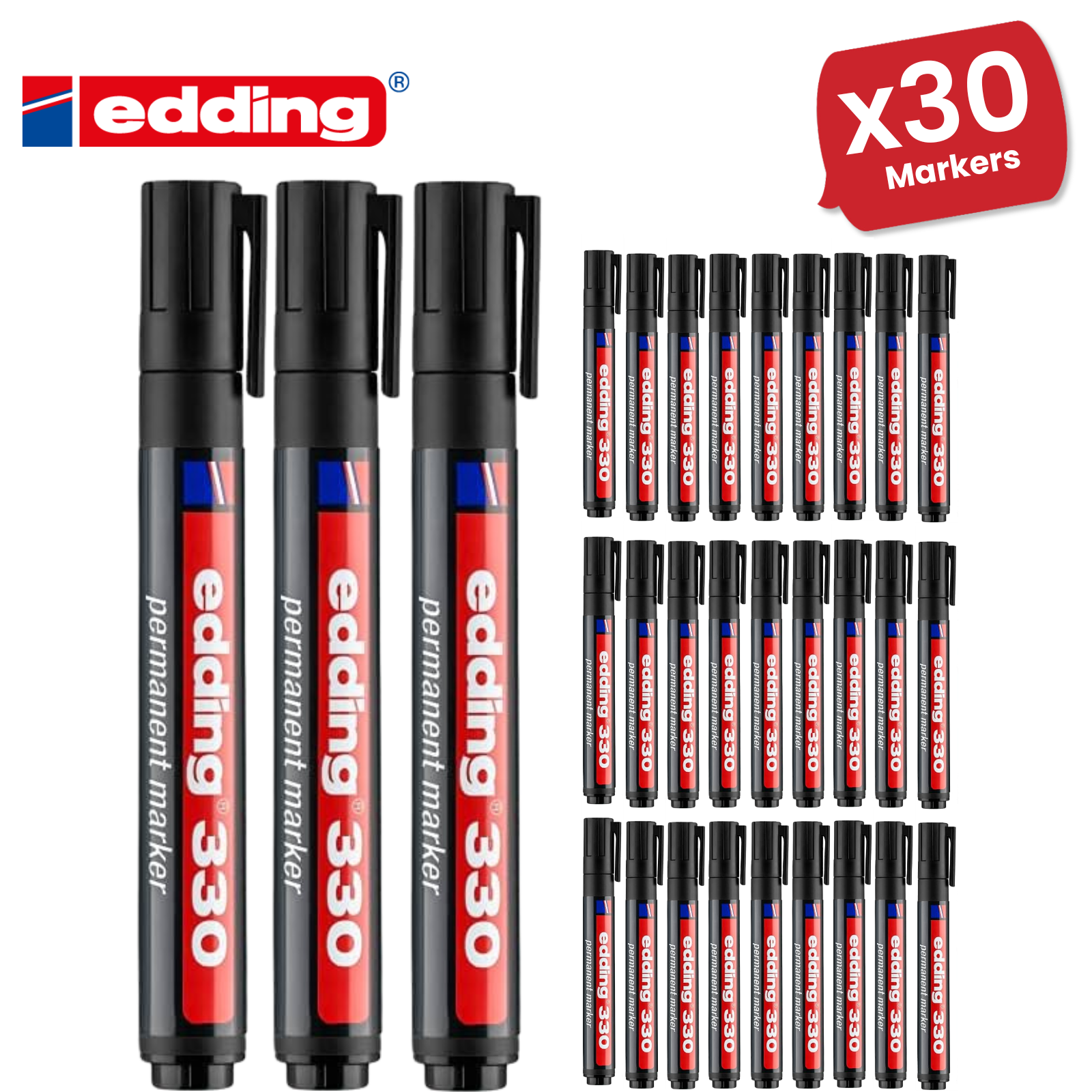 Edding 330 Permanent Multi Marker Chisel Tip 1-5mm Waterproof Quick-Drying Black