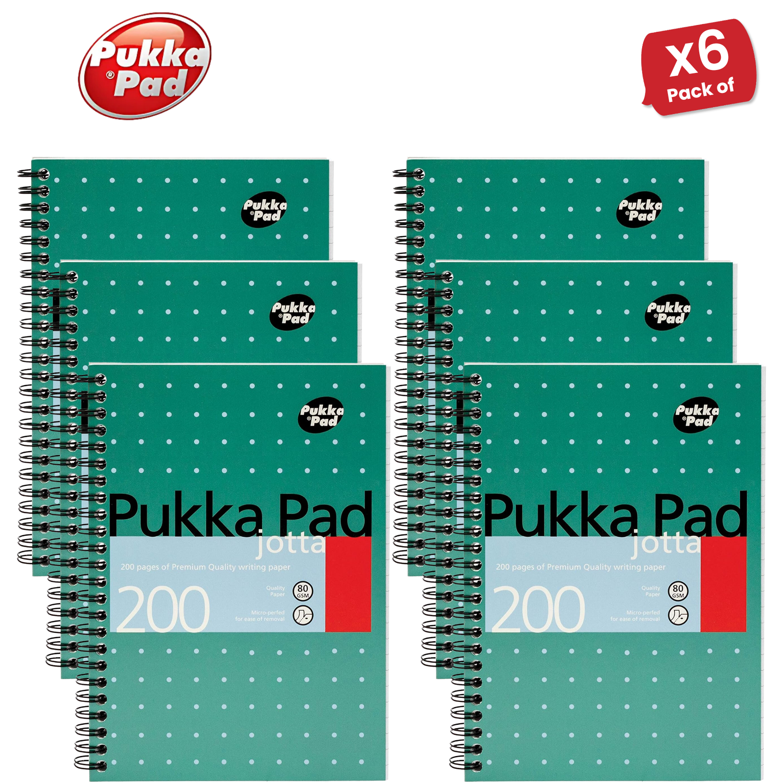 Pukka White A5 Wirebound Notebook - 200 Ruled/Margin Pages, 80gsm - Single Pack - Picture 9 of 13