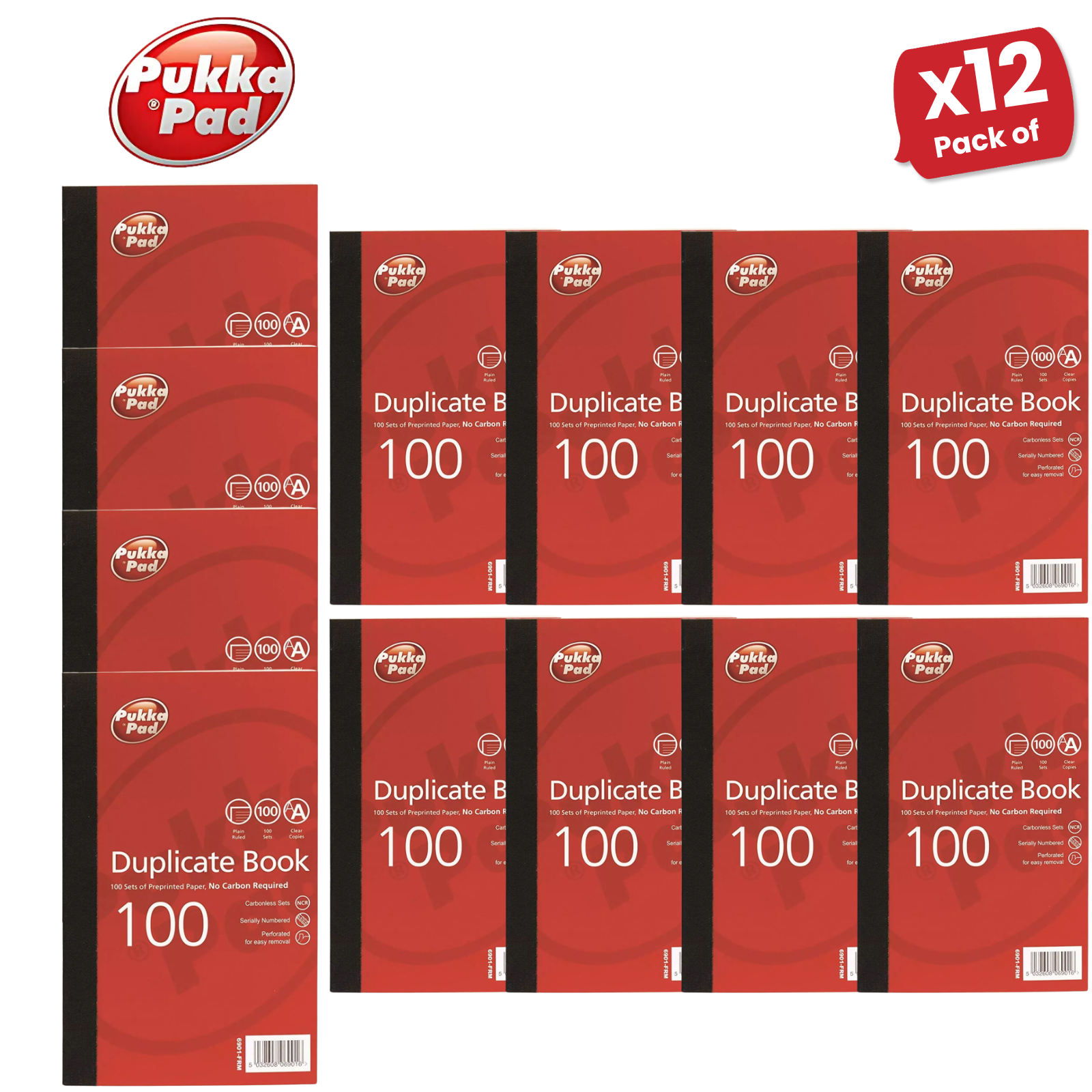 Pukka Block Duplikat liniertes Buch mit Carbon, 216 mm x 130 mm - ideal für Unternehmen - Bild 13 von 15