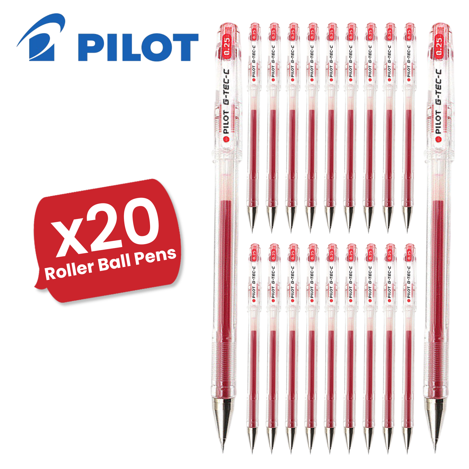 Pilot Pen G-Tec C4 0.4 mm Microtip Rollerball Multi Pens Smooth Gel Ink - Red - Picture 10 of 11