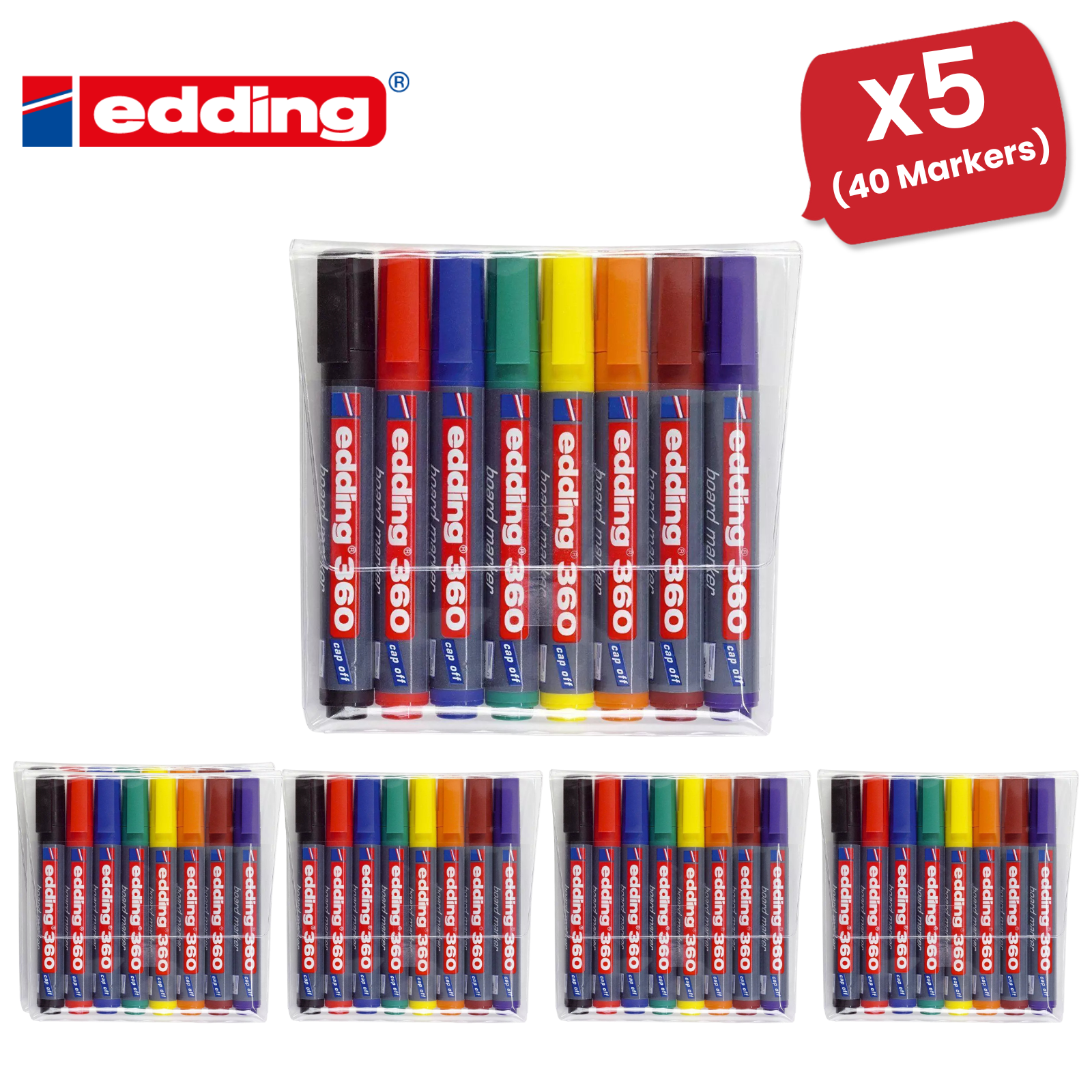 Edding 360 Whiteboard Markers Smooth Writing Office Marker Durable Ink Pack of 8 - Picture 12 of 13