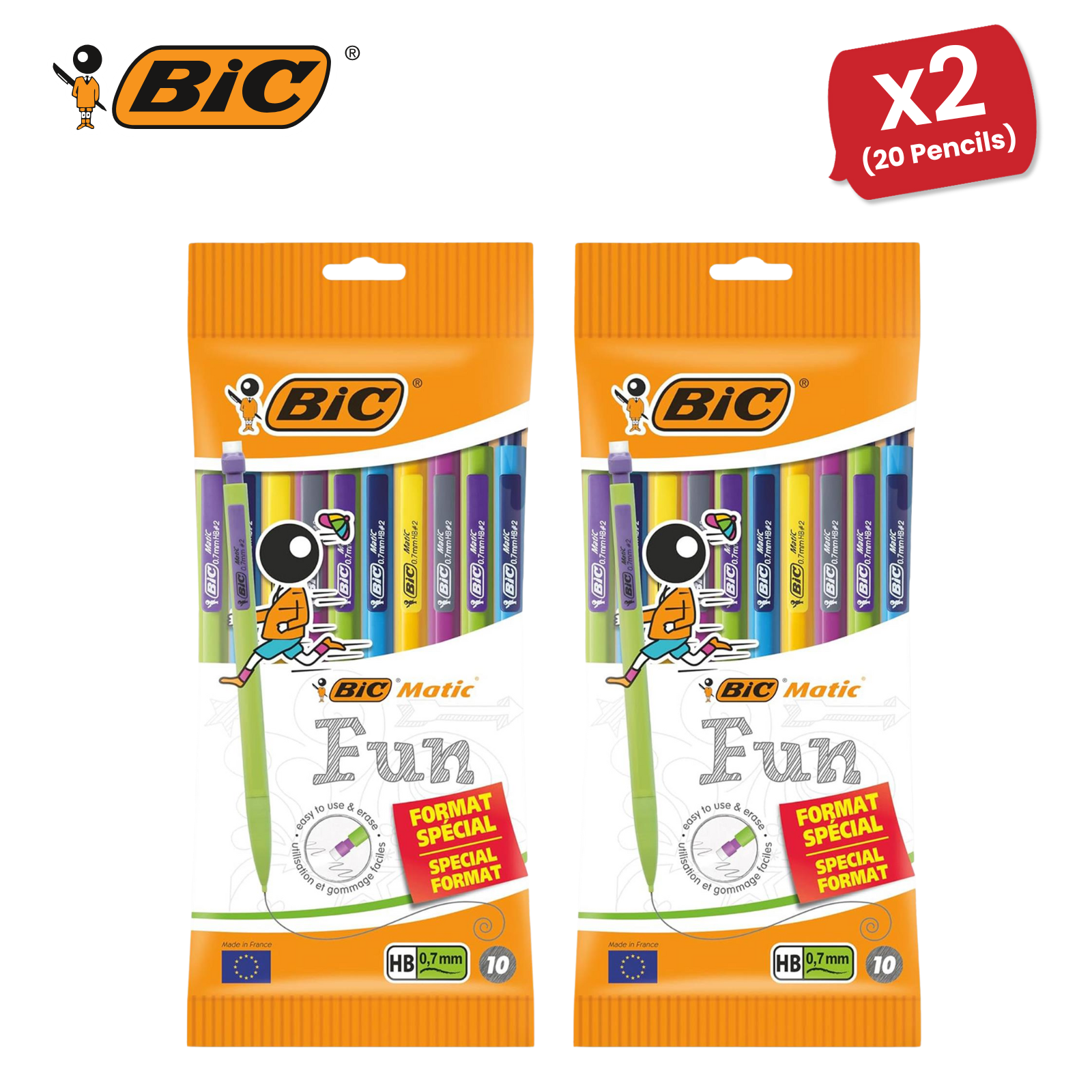 BIC Matic Fun Druckbleistift 0,7 mm HB mit Radierer verschiedene Farben 10er Pack - Bild 11 von 15