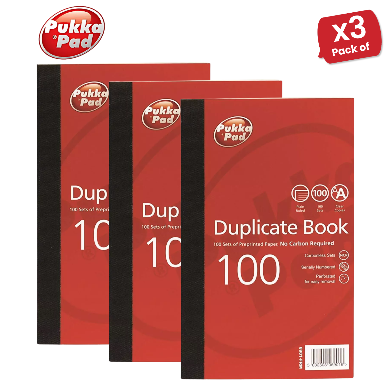 Pukka Block Duplikat liniertes Buch mit Carbon, 216 mm x 130 mm - ideal für Unternehmen - Bild 7 von 15