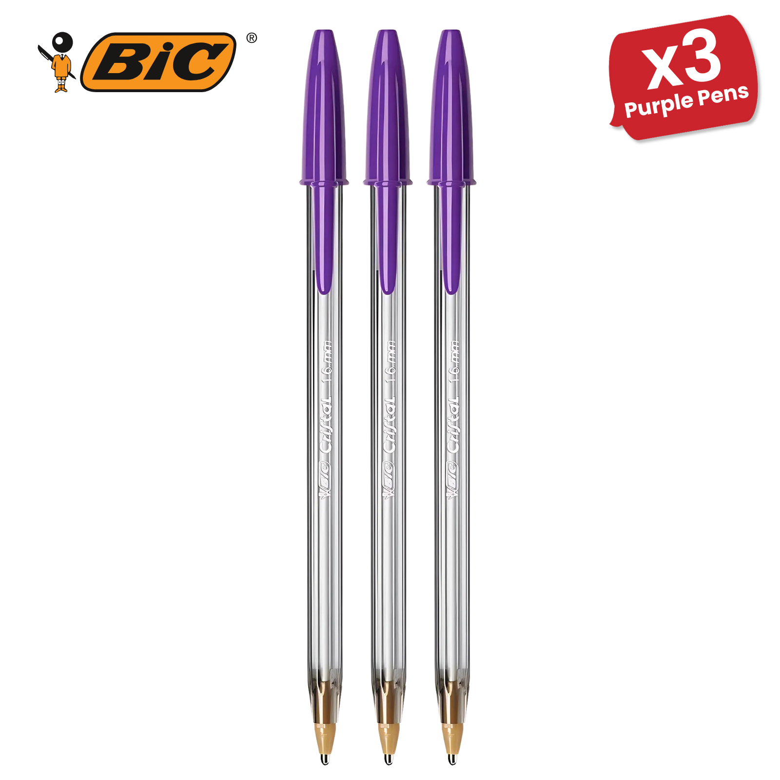 BiC Cristal Fun Kugelschreiber, Kugelschreiber Breite Spitze 1,6 mm Lila Tinte für Schule - Bild 19 von 23