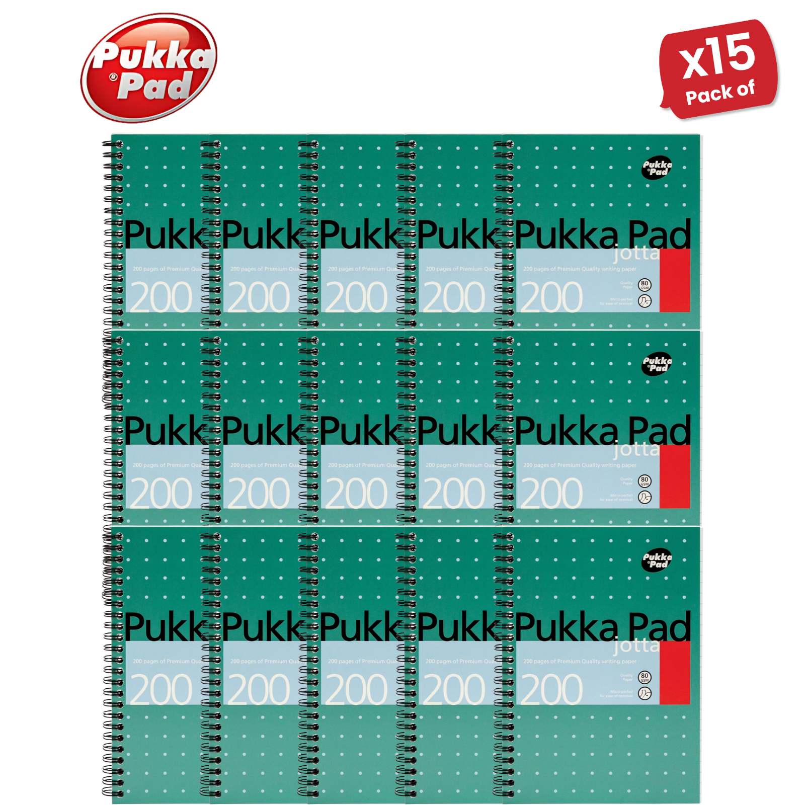 Pukka White A5 Wirebound Notebook - 200 Ruled/Margin Pages, 80gsm - Single Pack - Picture 12 of 13