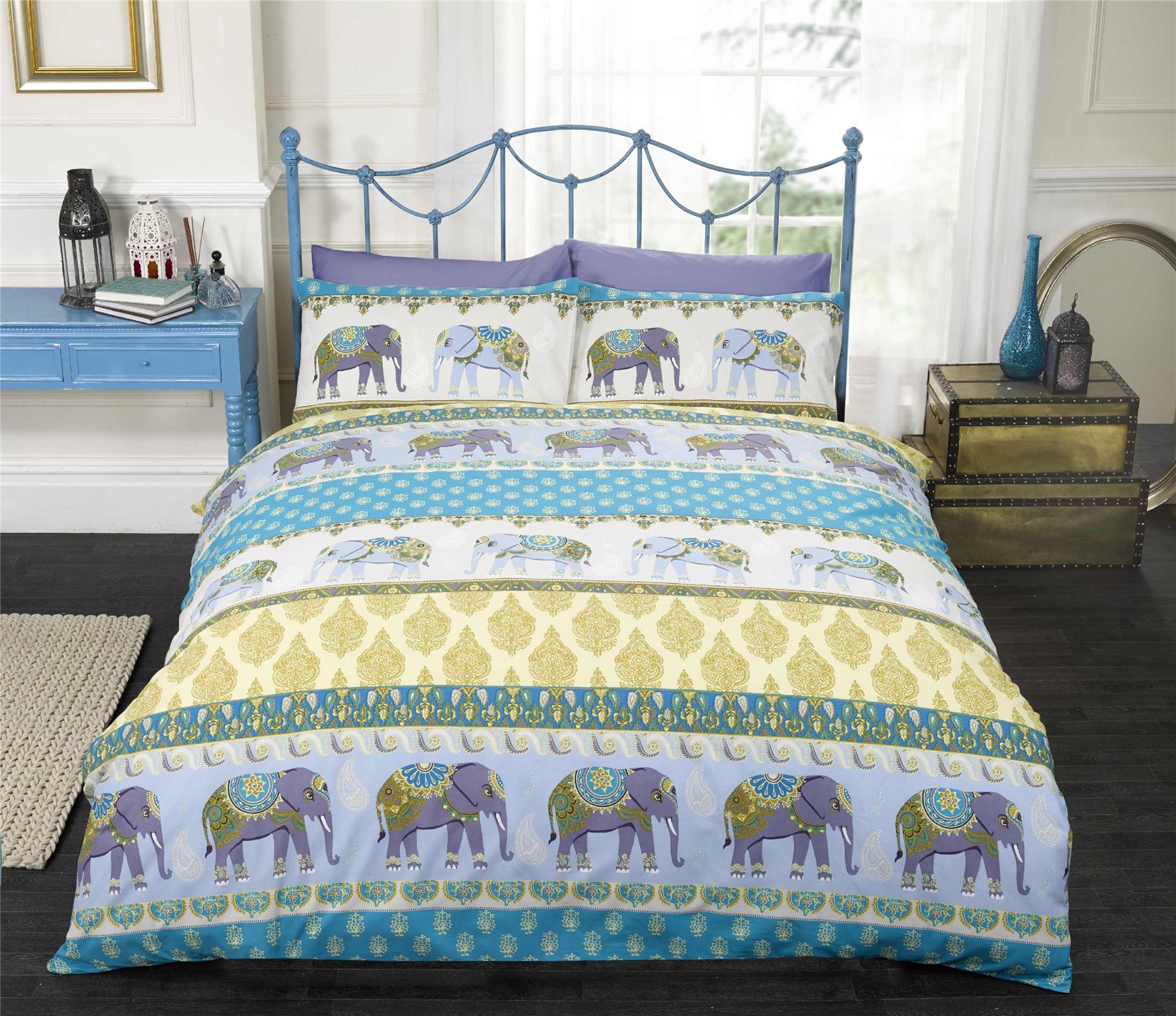 jaipur indian elephant blue king size duvet cover bedding bed set ebay indian sheet set