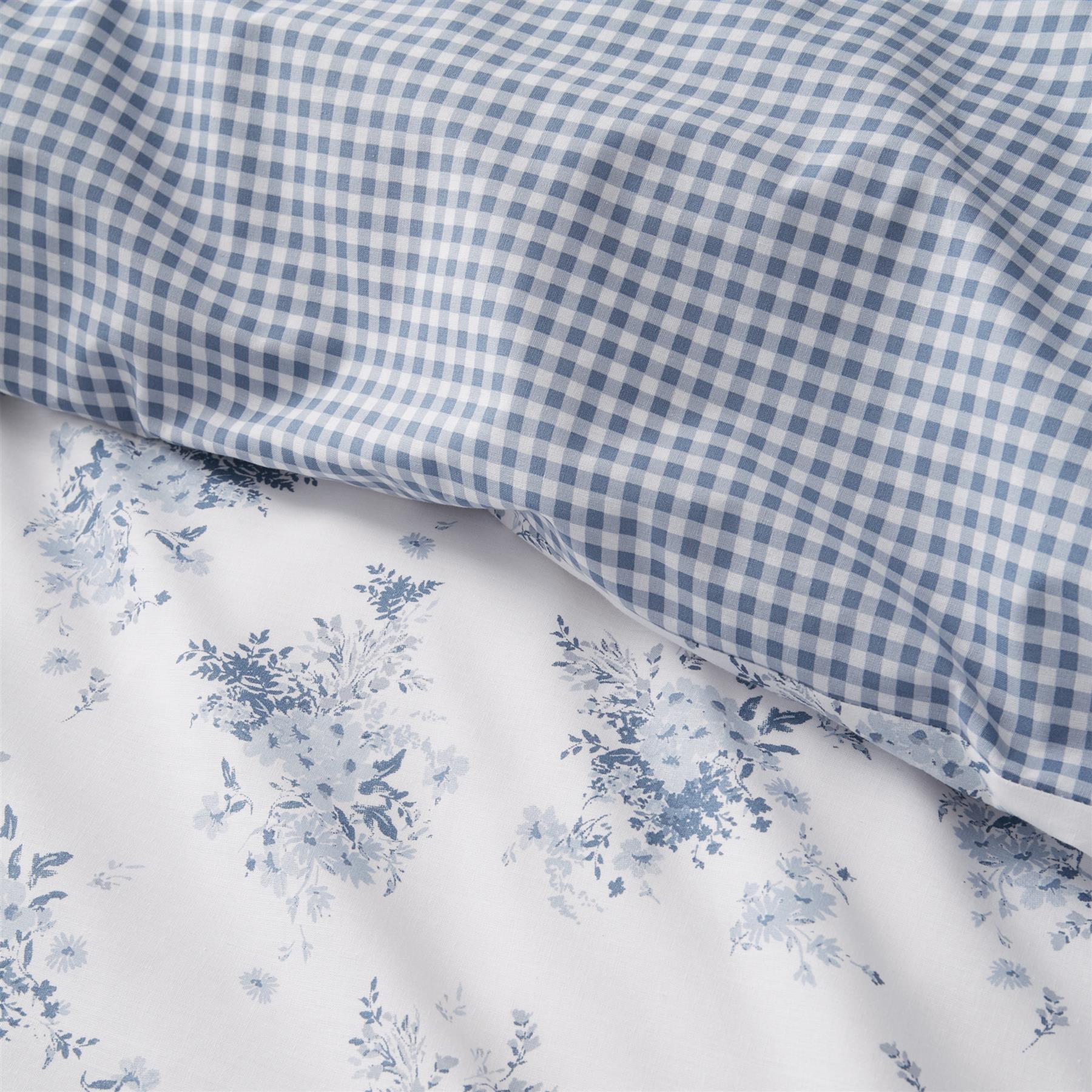 Catherine Lansfield Lucie Floral Frill Duvet Cover Set Accessories Bedding Blue - Picture 15 of 42