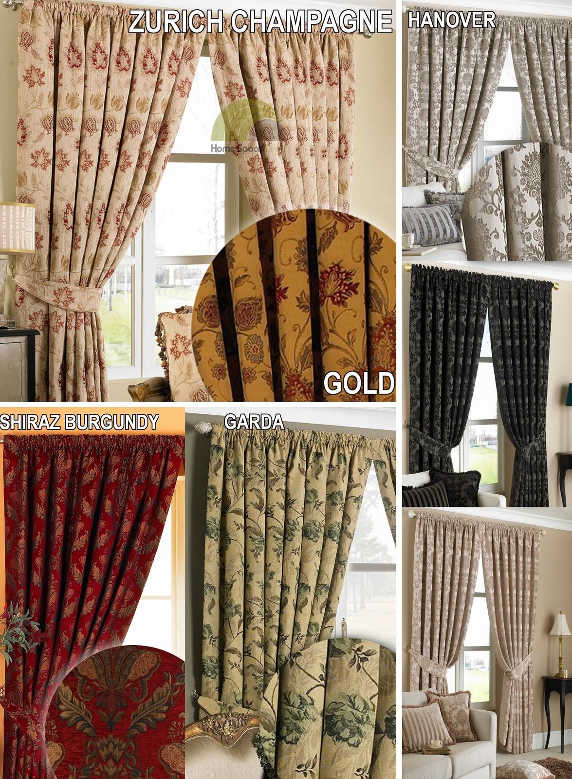 Luxus Gardinen Vorhänge Fertig plissiert & passend Raffhalter liniert