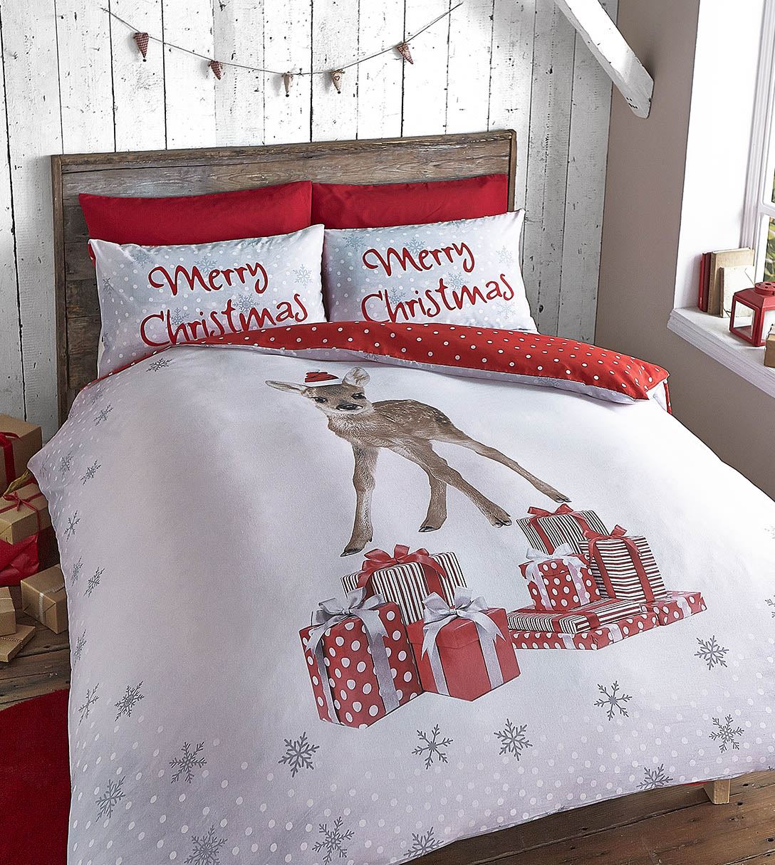 Christmas Kids Quilt Duvet Cover Bedding Bed Sets 5 Sizes Festive Santa