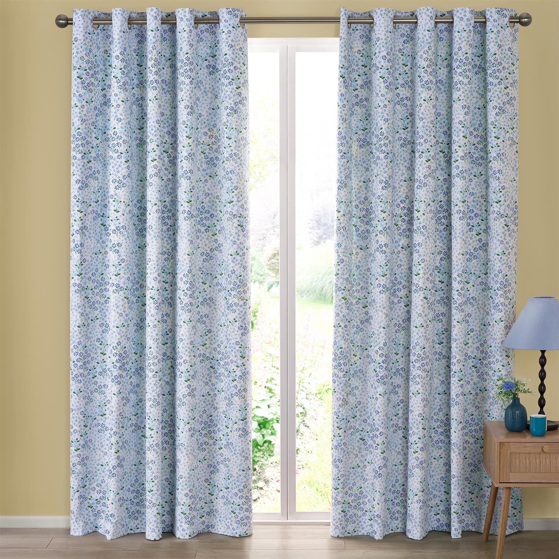 Catherine Lansfield Tilly Floral Duvet Cover Set Curtains Bedspread Reversible - Picture 19 of 44