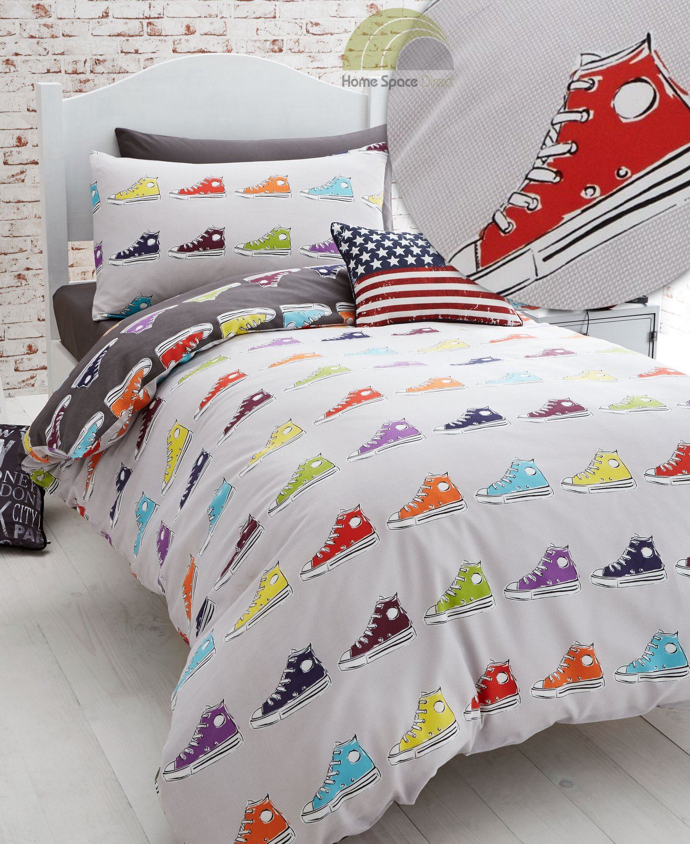 Funky Teenagers Quilt Duvet Cover & Pillowcase Bedding Bed Set Kids