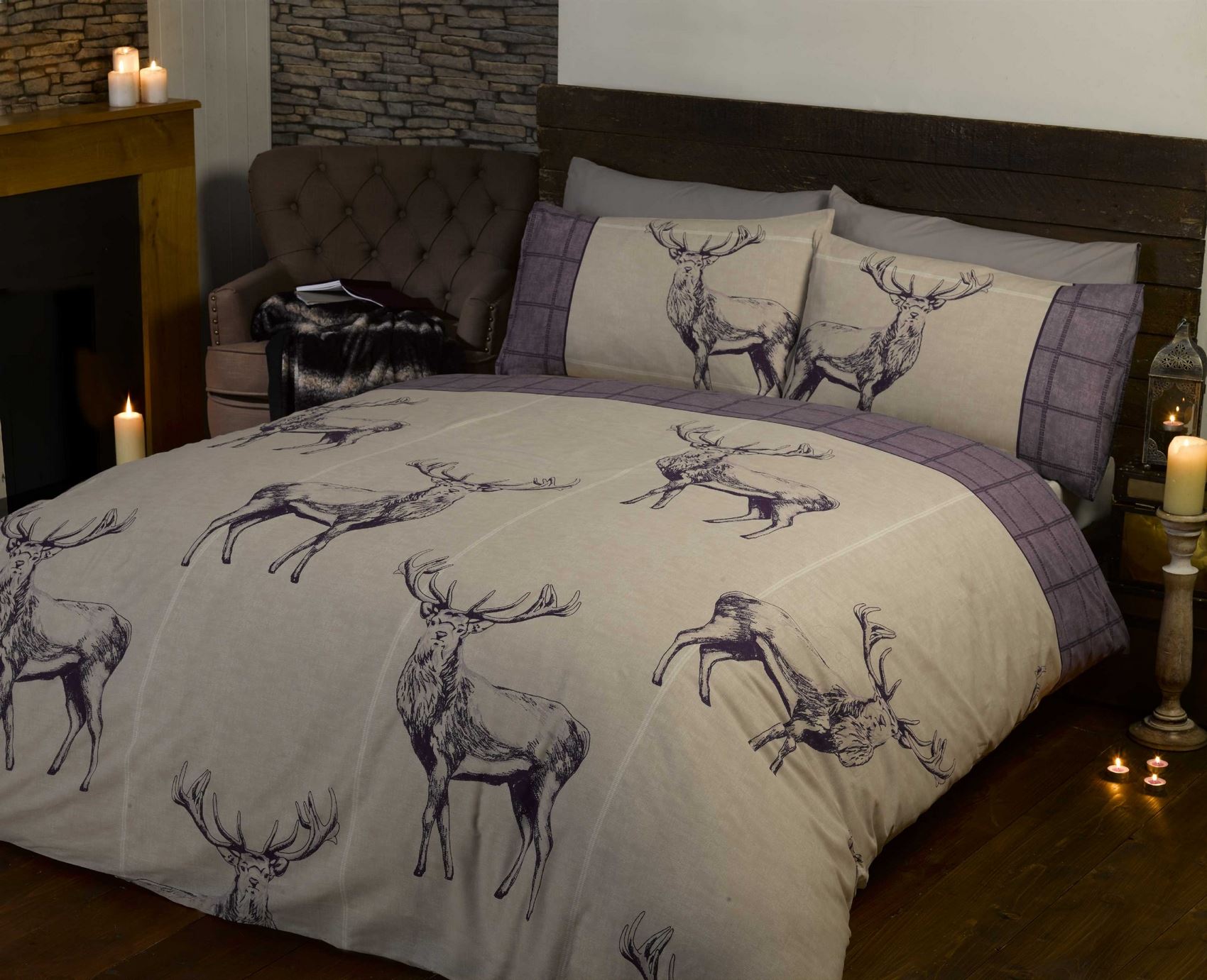 stag duvet cover pillowcase quilt cover bedding bed sets 4 sizes deer print sheets