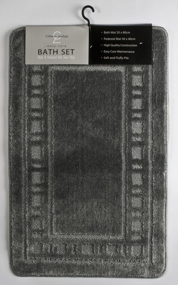 Catherine Lansfield Armoni Easy Care Two Piece Bath Set (Bath & Pedestal Mat) - Picture 5 of 6