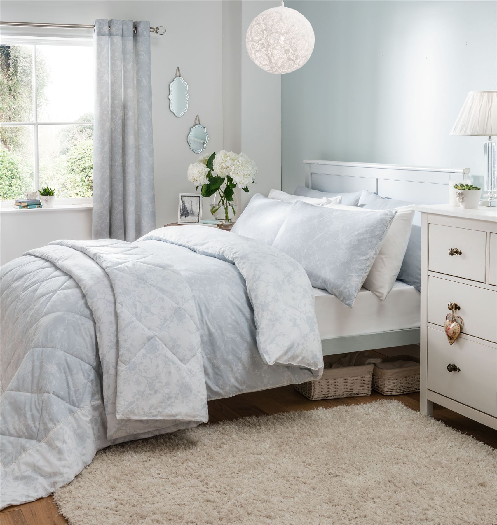 Duck Egg Blue 100% Cotton Duvet Cover Bedding Set or Curtains or Bedspread - Picture 4 of 4