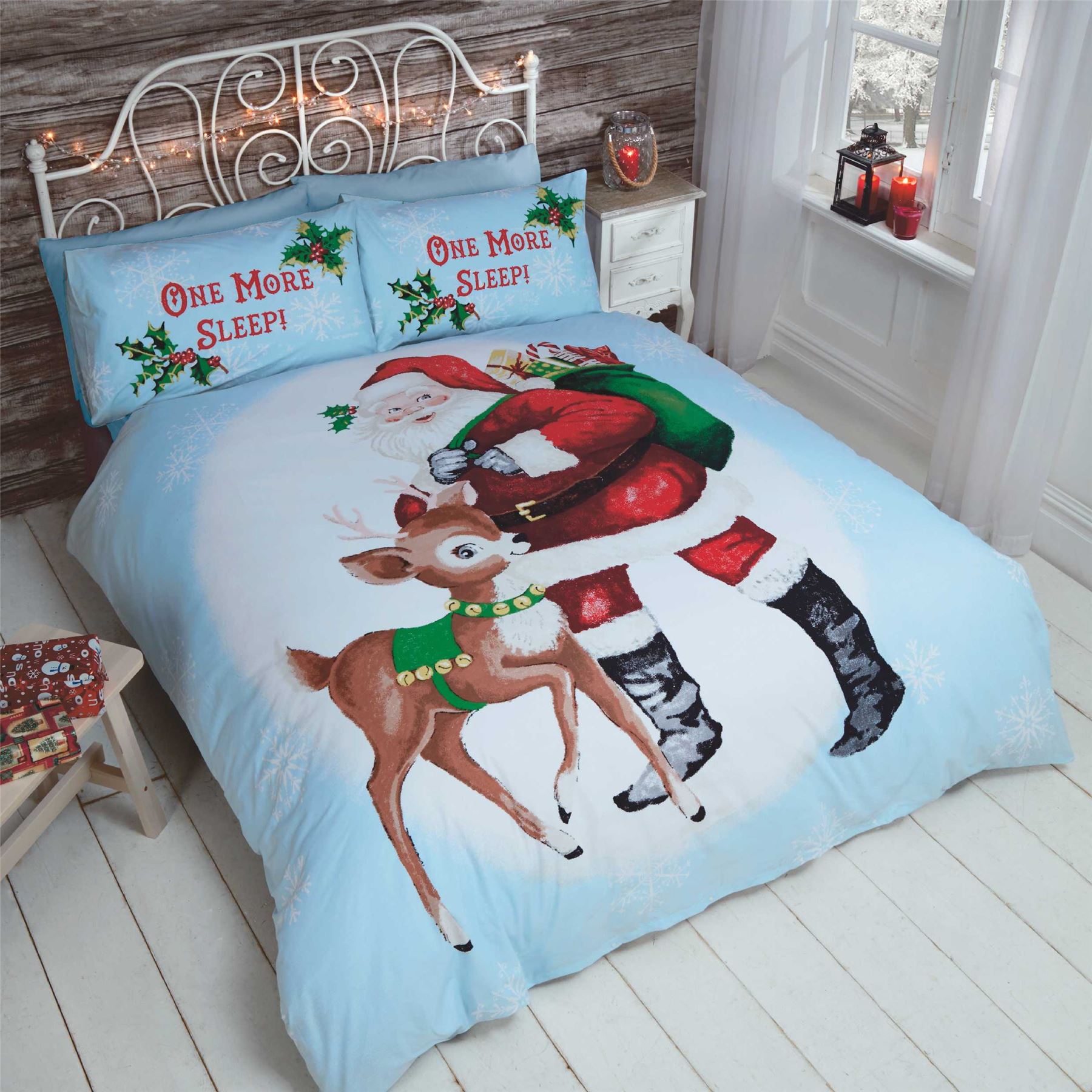 Christmas Kids Quilt Duvet Cover Bedding Bed Sets 5 Sizes Festive Santa