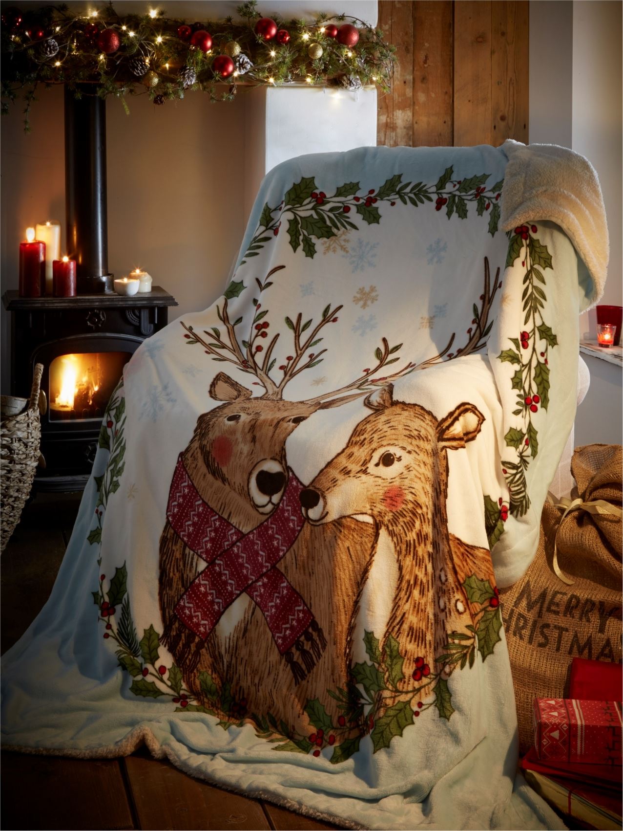 Christmas Soft Fleece Throws Decorative Bed Sofa Blanket Xmas Father