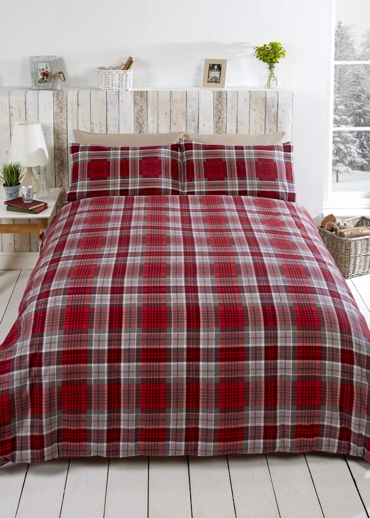 100 Brushed Cotton Quilt Duvet Cover Bedding Bed Set Flannelette Stag Winter eBay