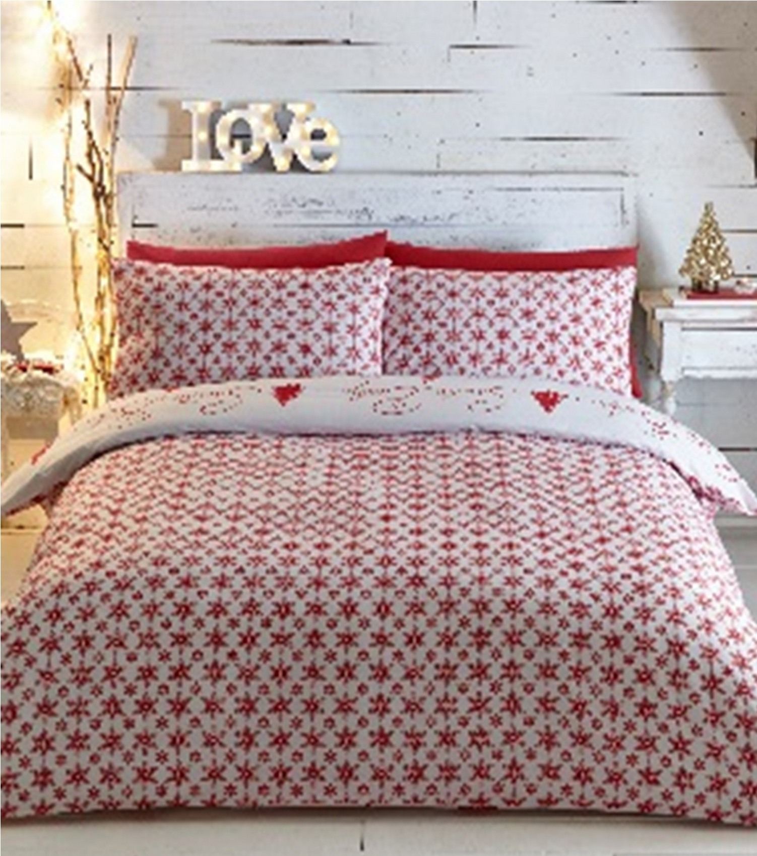 Christmas Quilt Duvet Cover & Pillowcase Bedding Bed Set Xmas Gift