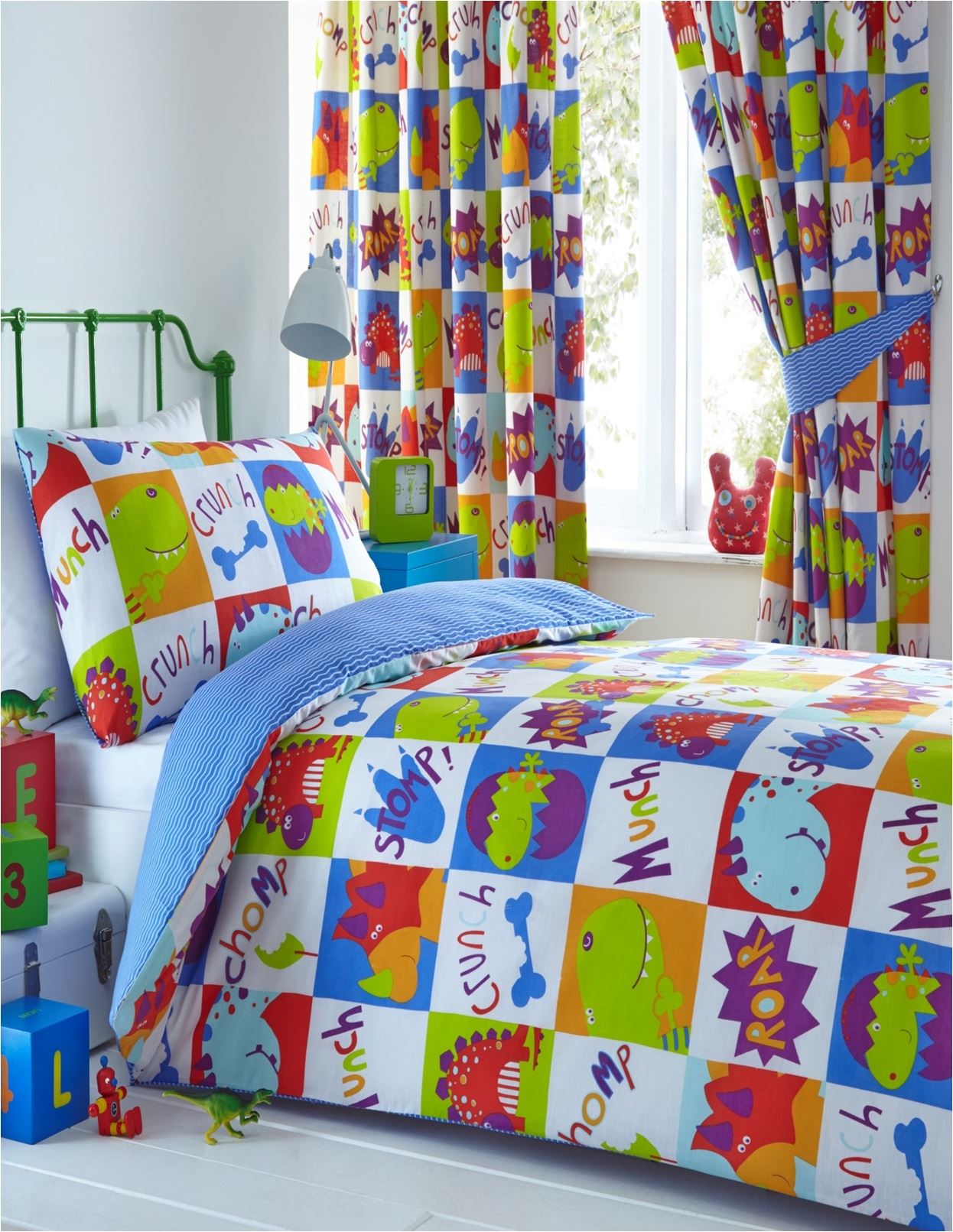 Young Dinosaur Kids Reversible Duvet Cover Set Or Matching Curtains