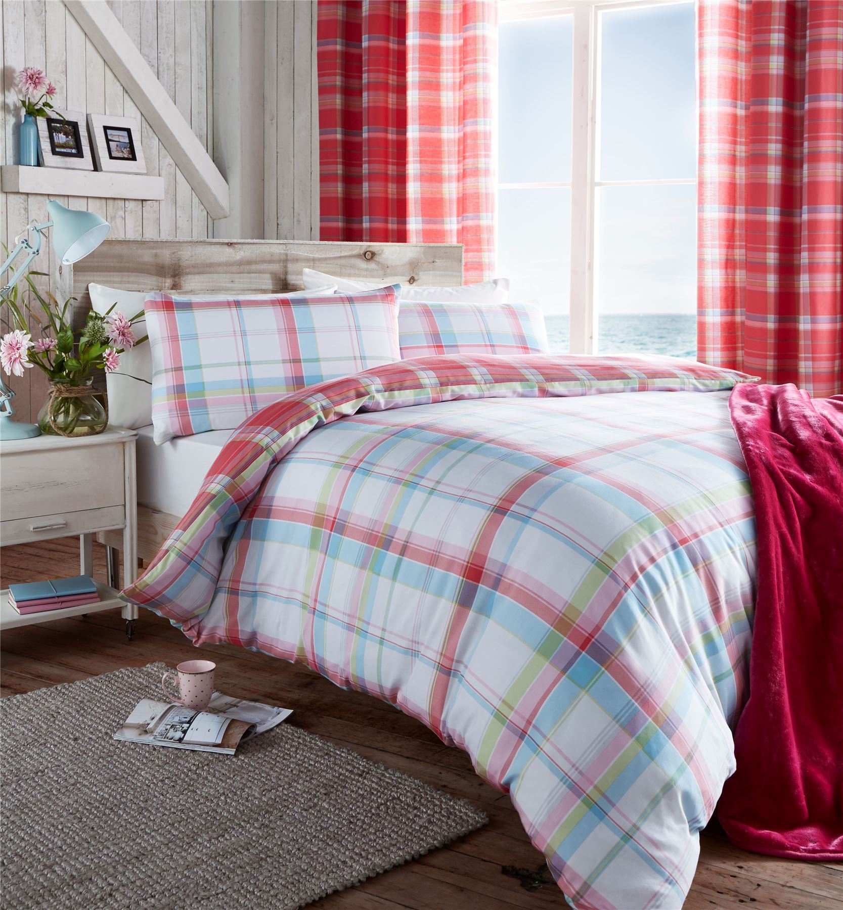 Checked & Striped Quilt Duvet Cover & Pillowcase Bedding Sets Tartan