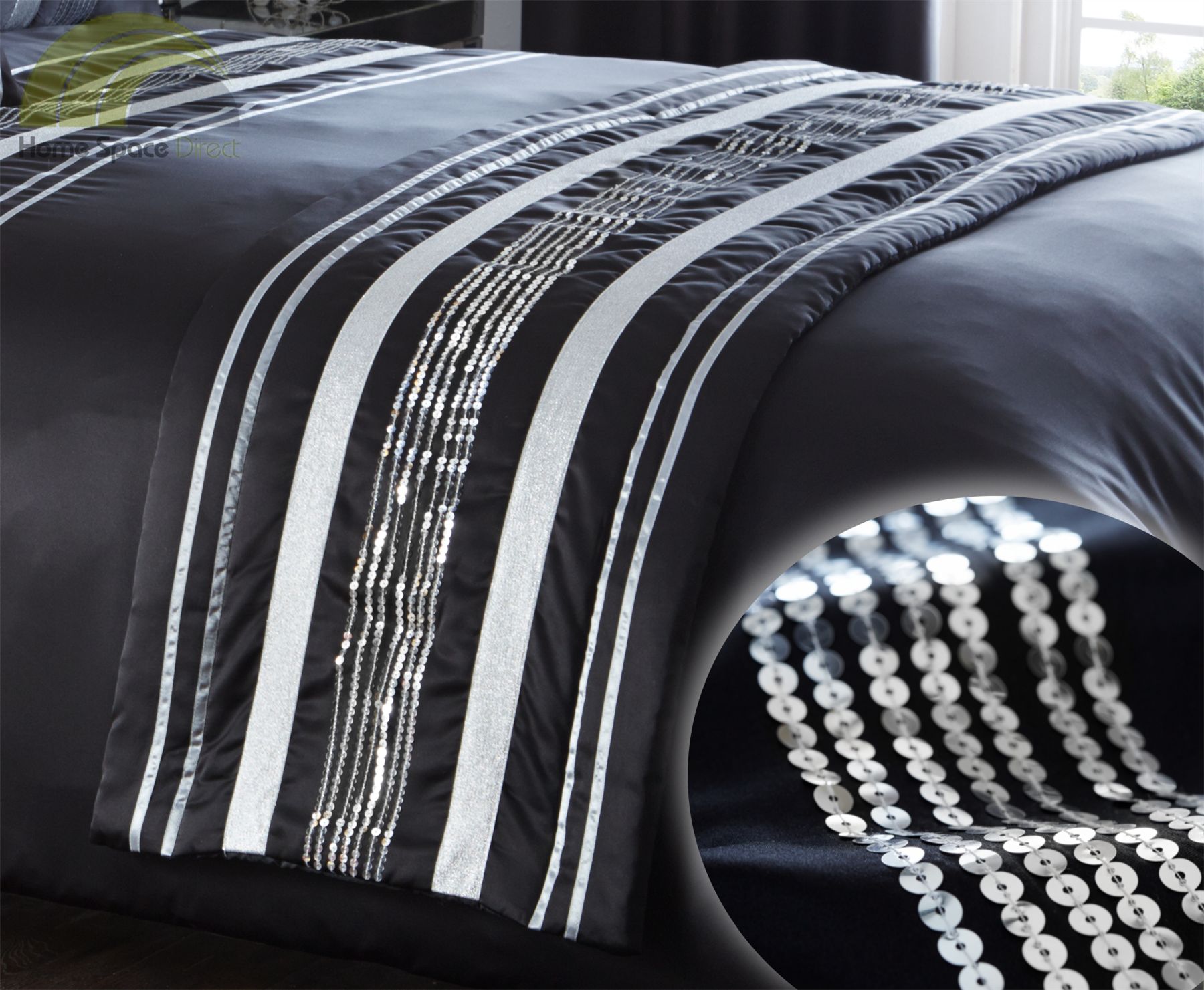 Modern Decorative Runner Lightly Quilted Bed Throwover Throw Diamante New - Picture 4 of 12