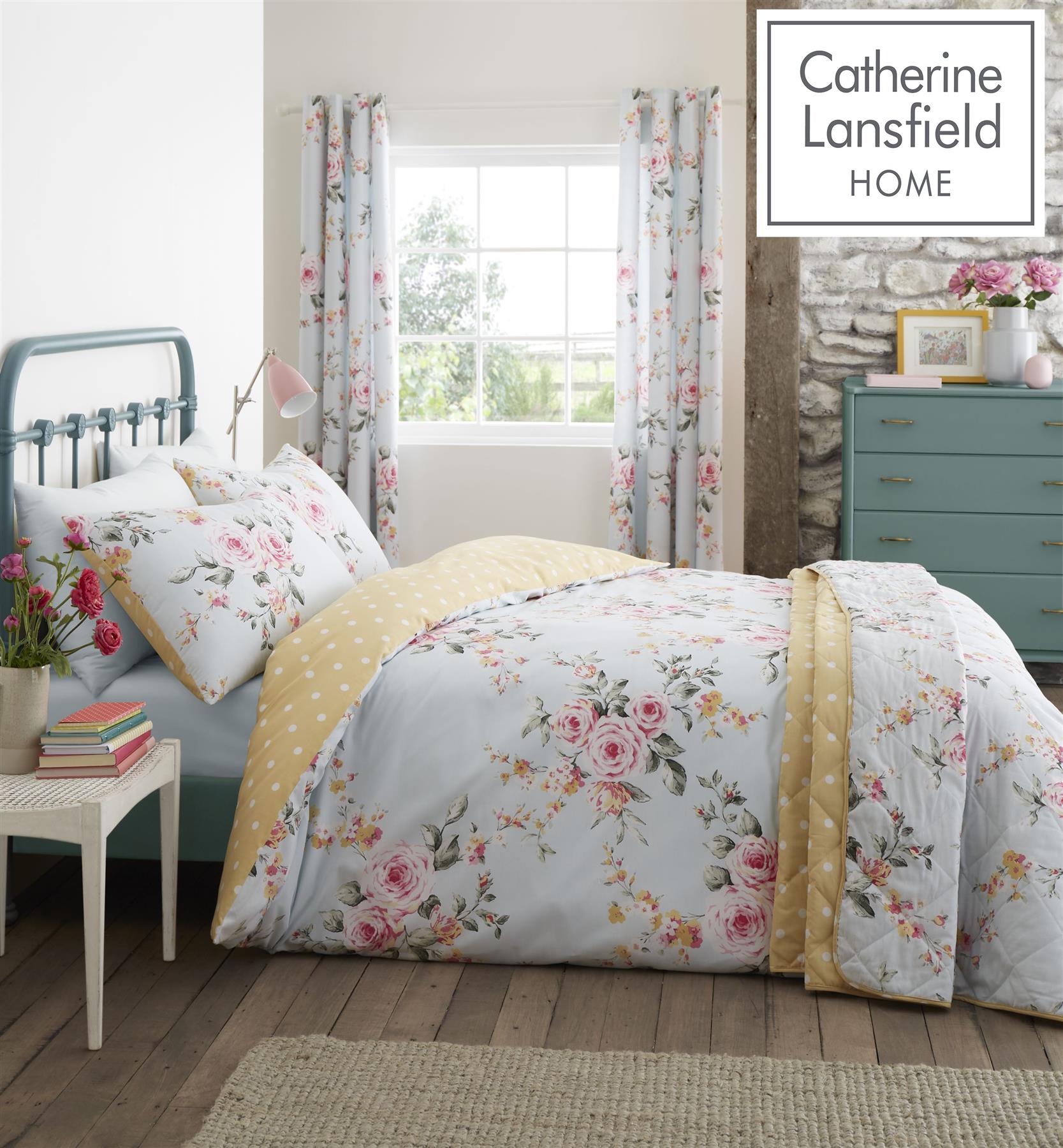 Catherine Lansfield Canterbury Floral Duvet Cover Sets Bedding Set & Accessories - Picture 7 of 27