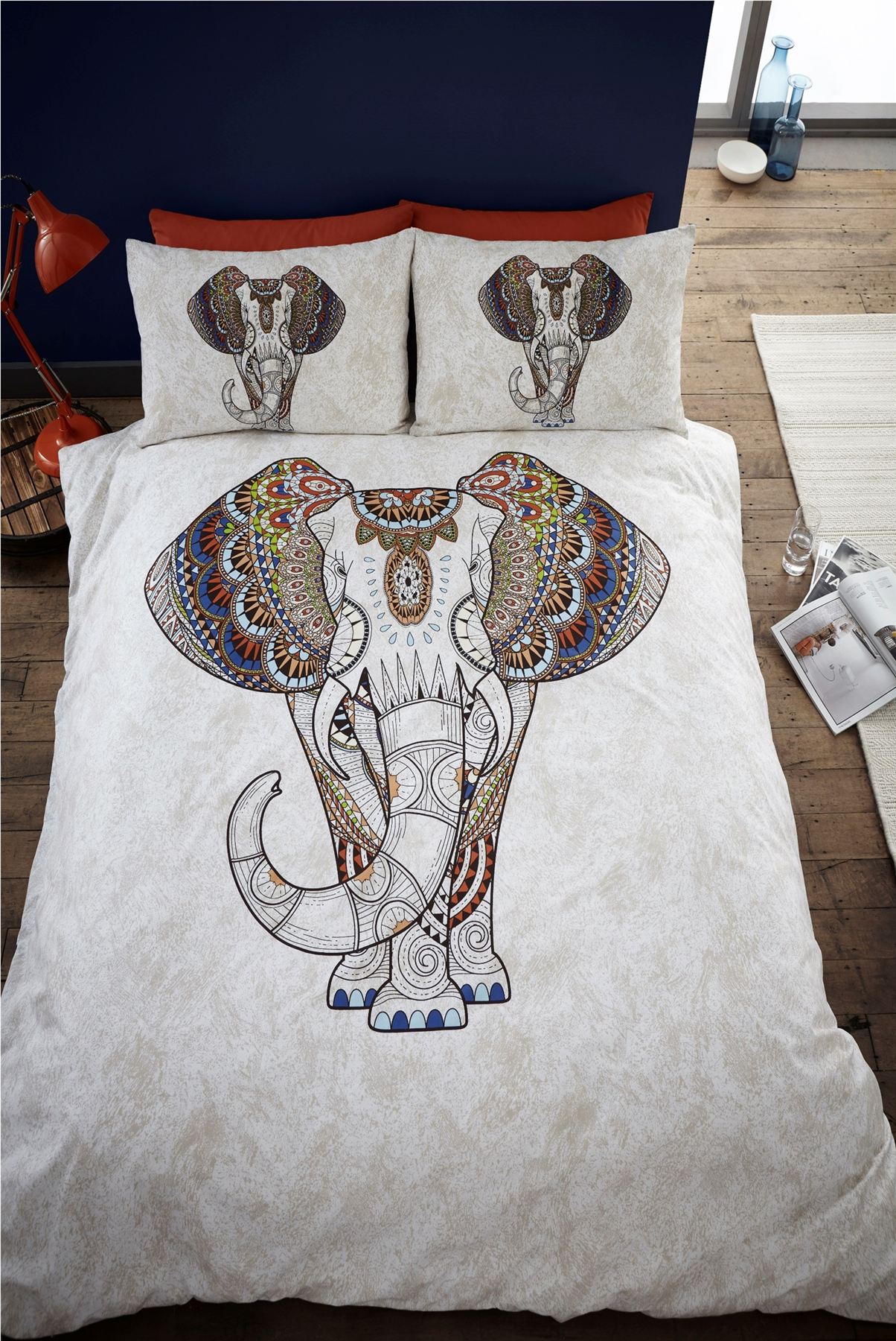 Indian Style Elephant Quilt Duvet Cover & Pillowcase Bedding Bed Sets 4
